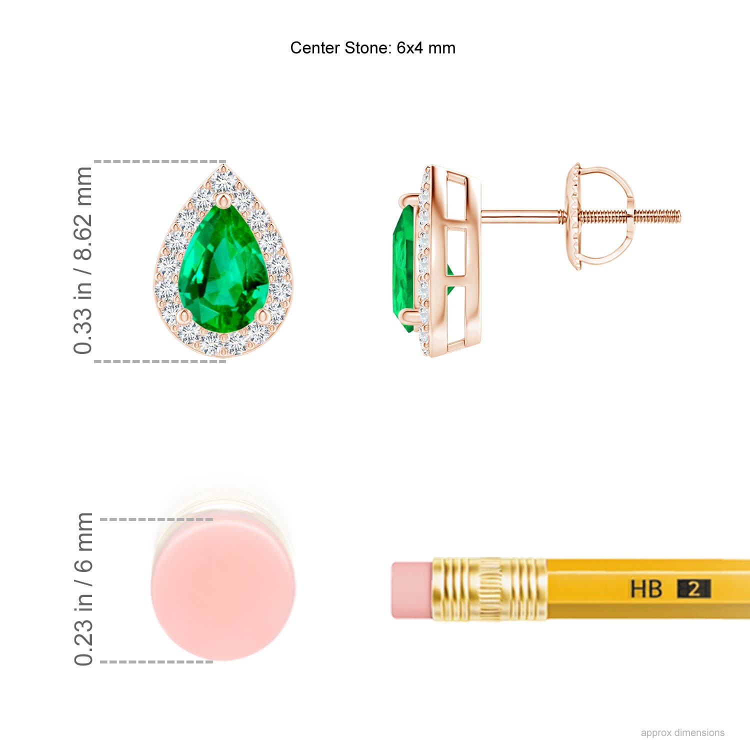 AAA - Emerald / 0.87 CT / 14 KT Rose Gold