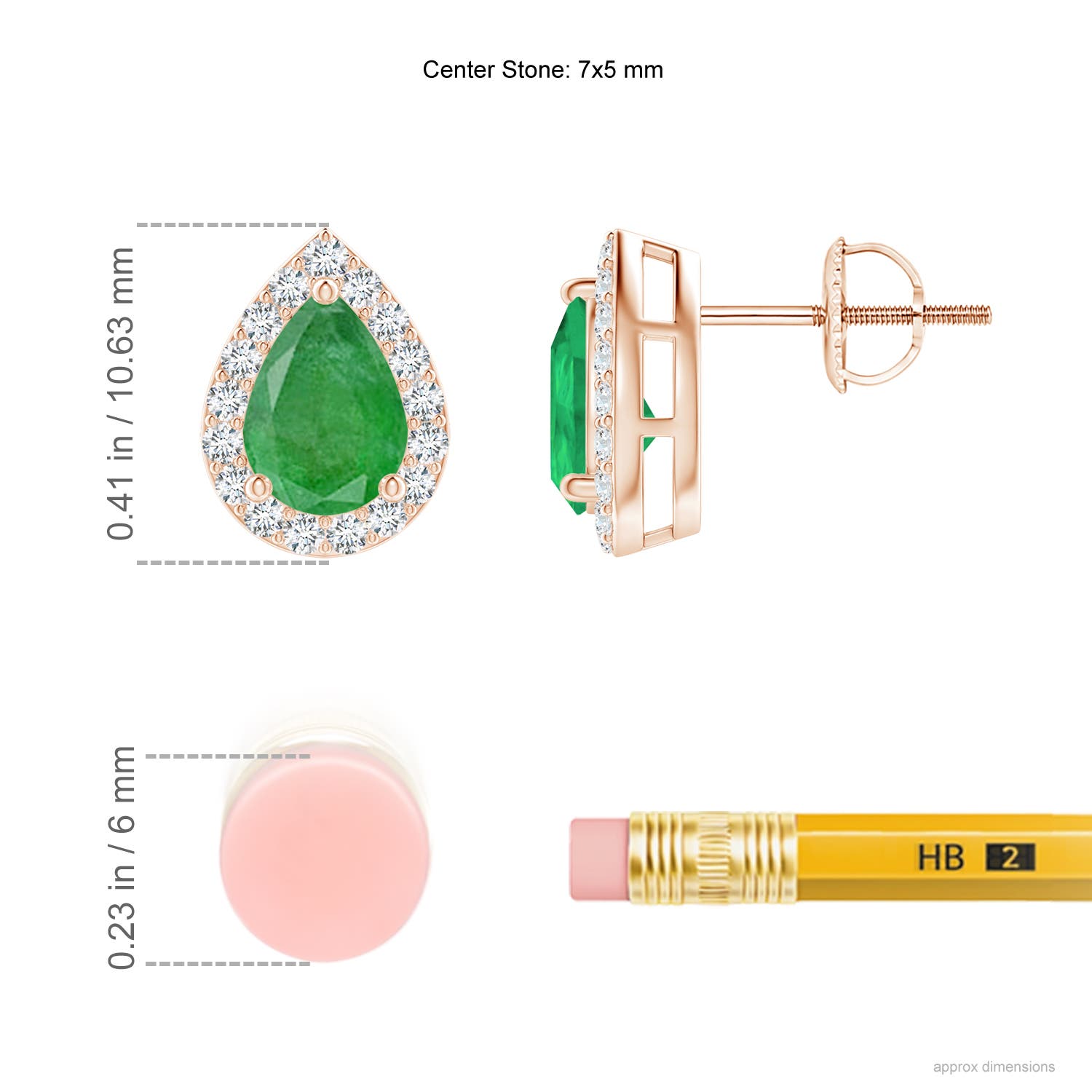 A - Emerald / 1.47 CT / 14 KT Rose Gold