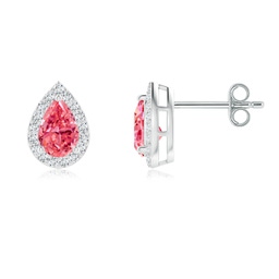 Hoops Platinum Pink Diamond Earrings