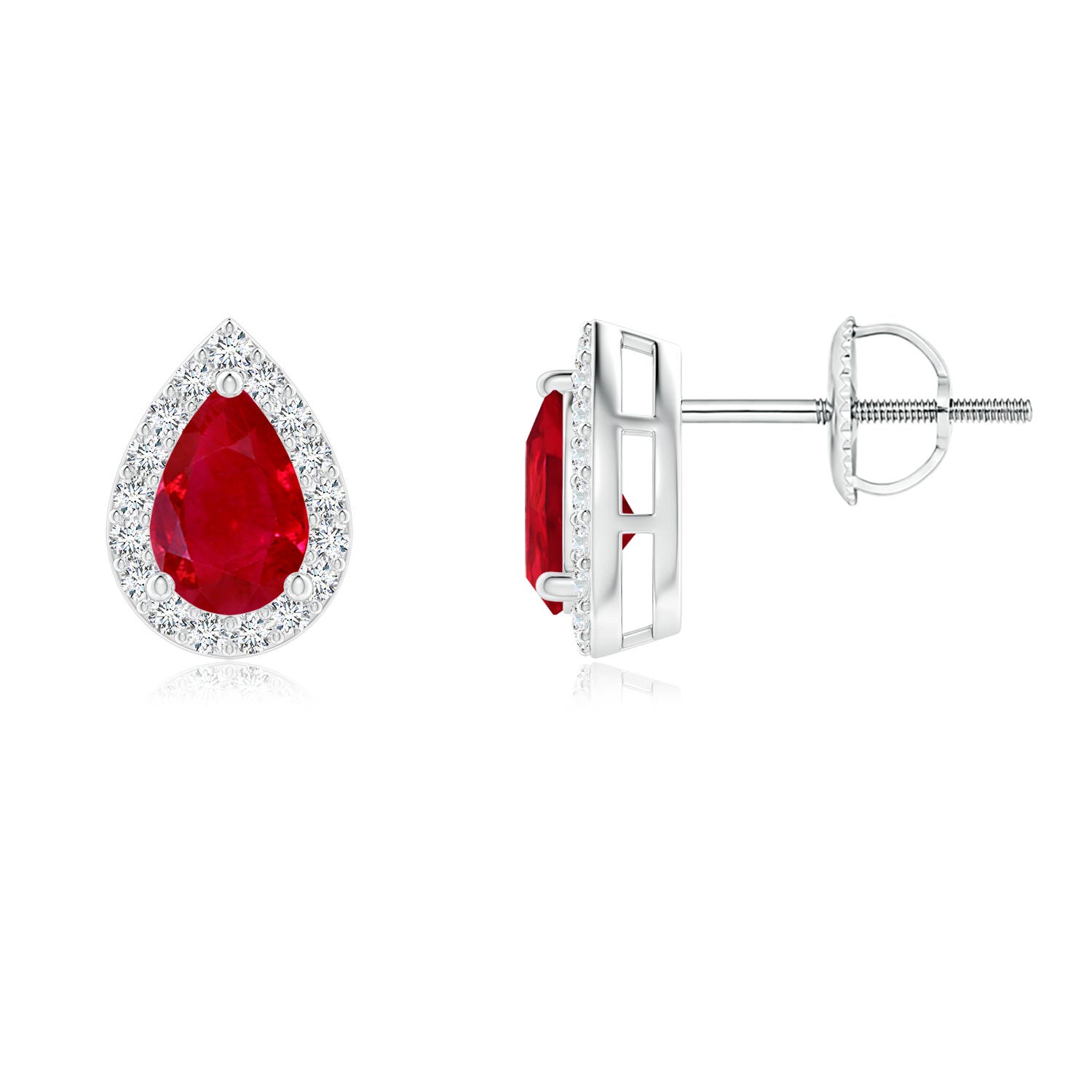 AAA - Ruby / 0.97 CT / 14 KT White Gold