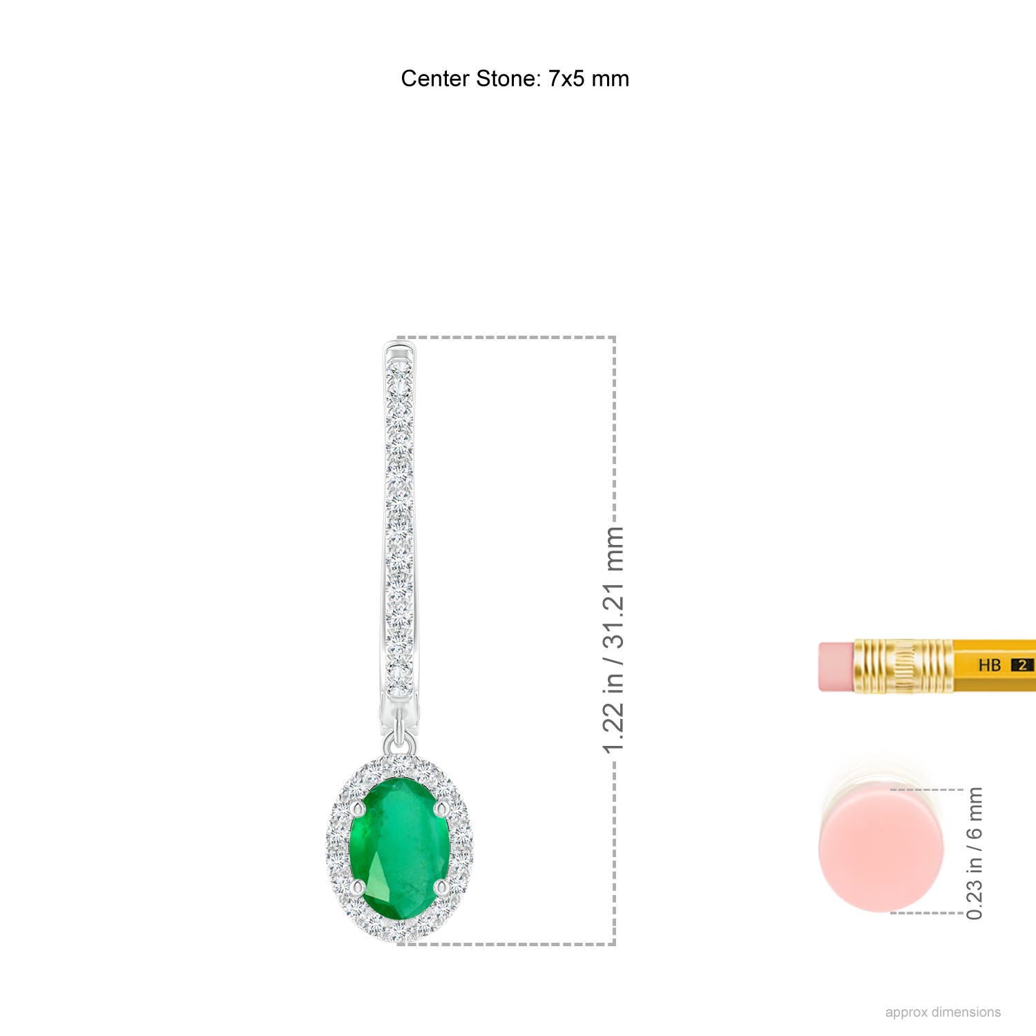 A - Emerald / 1.74 CT / 14 KT White Gold