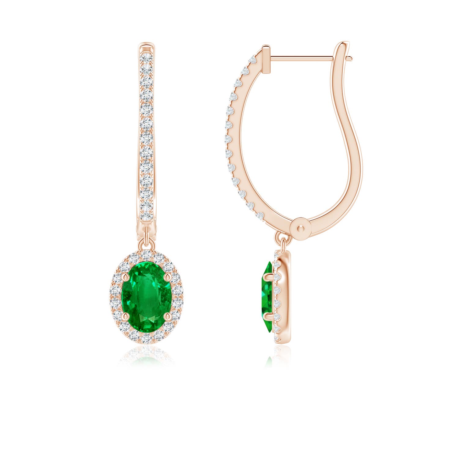 Premium - Lab-Grown Emerald / 1.74 CT / 14 KT Rose Gold