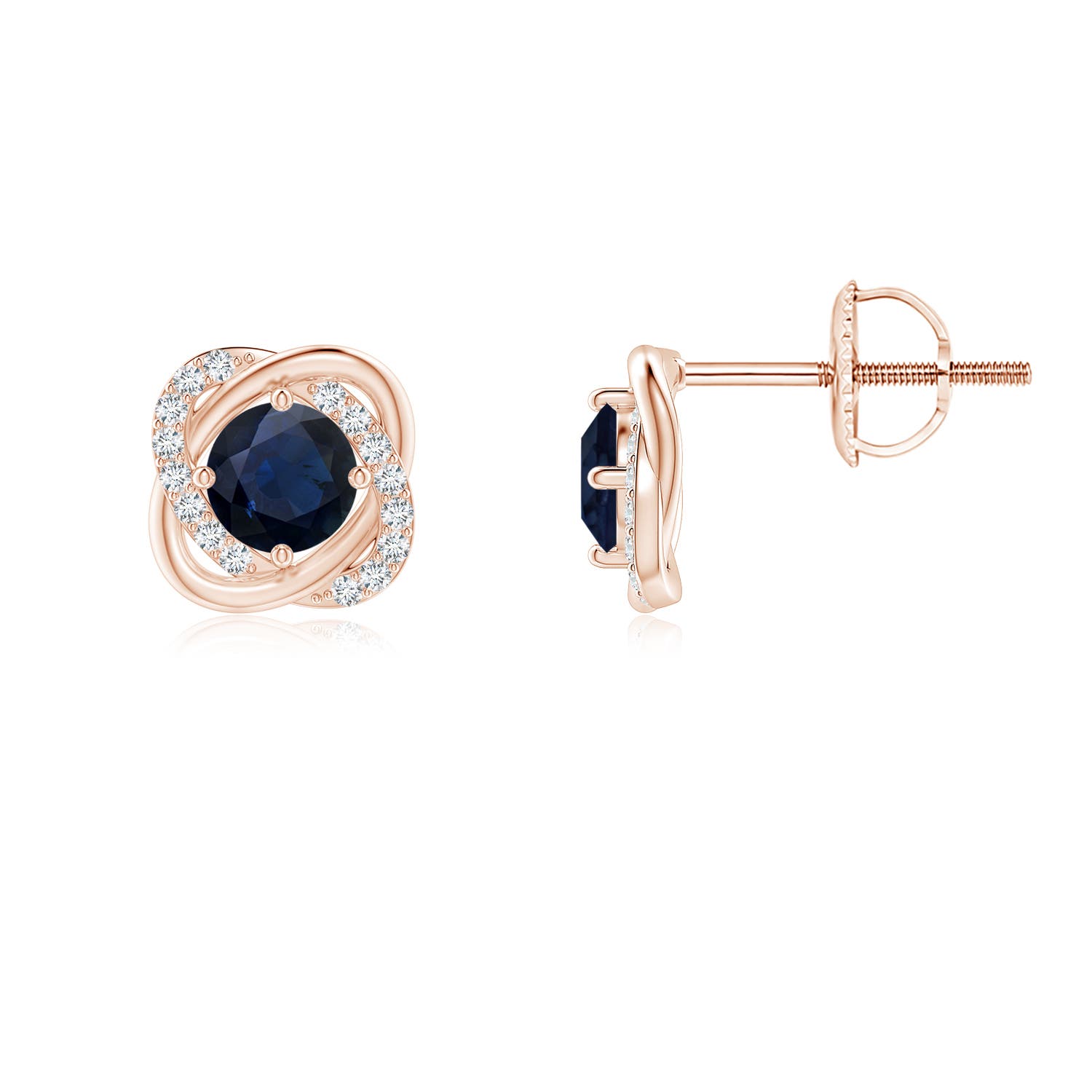 A - Blue Sapphire / 0.76 CT / 14 KT Rose Gold