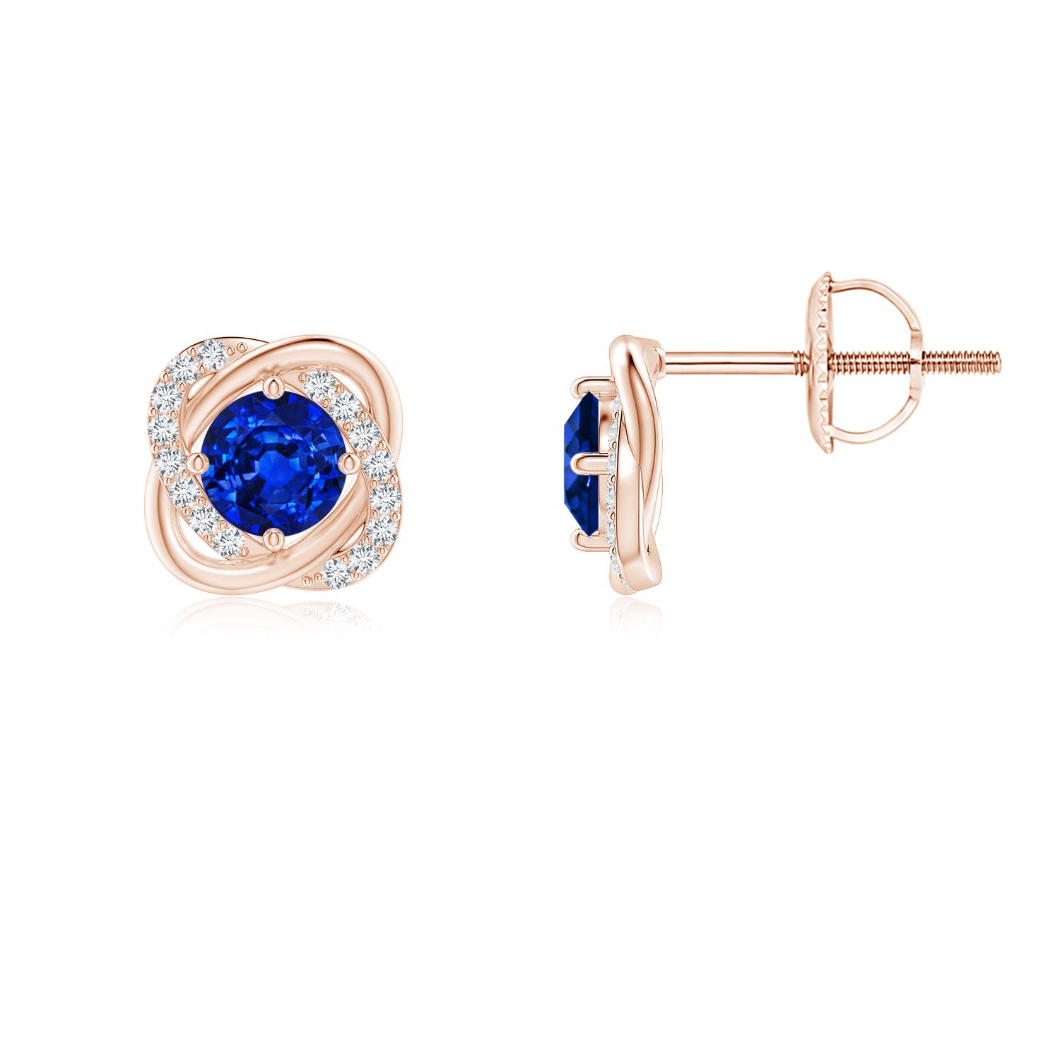 AAAA - Blue Sapphire / 0.76 CT / 14 KT Rose Gold