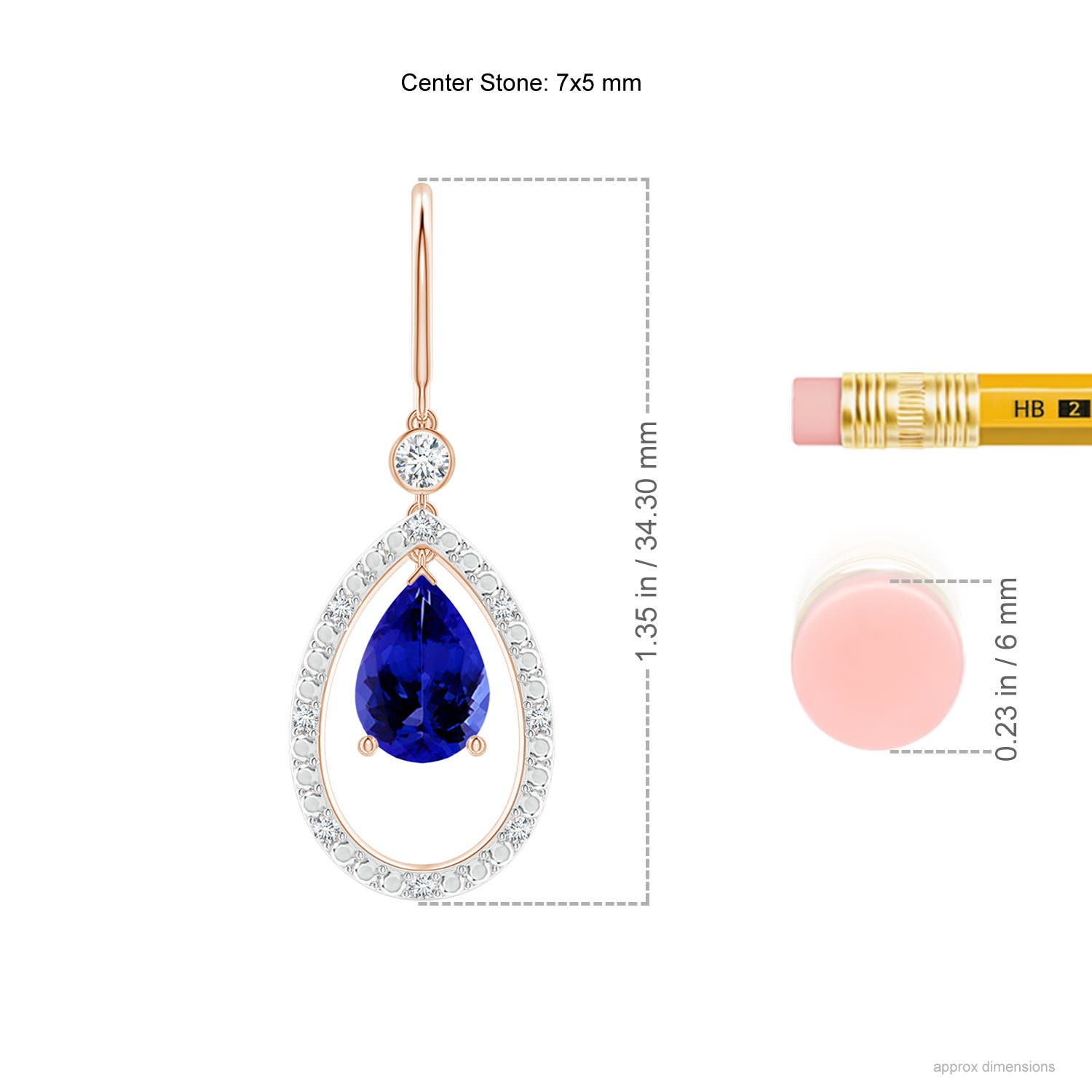 AAAA - Tanzanite / 1.45 CT / 14 KT Rose Gold