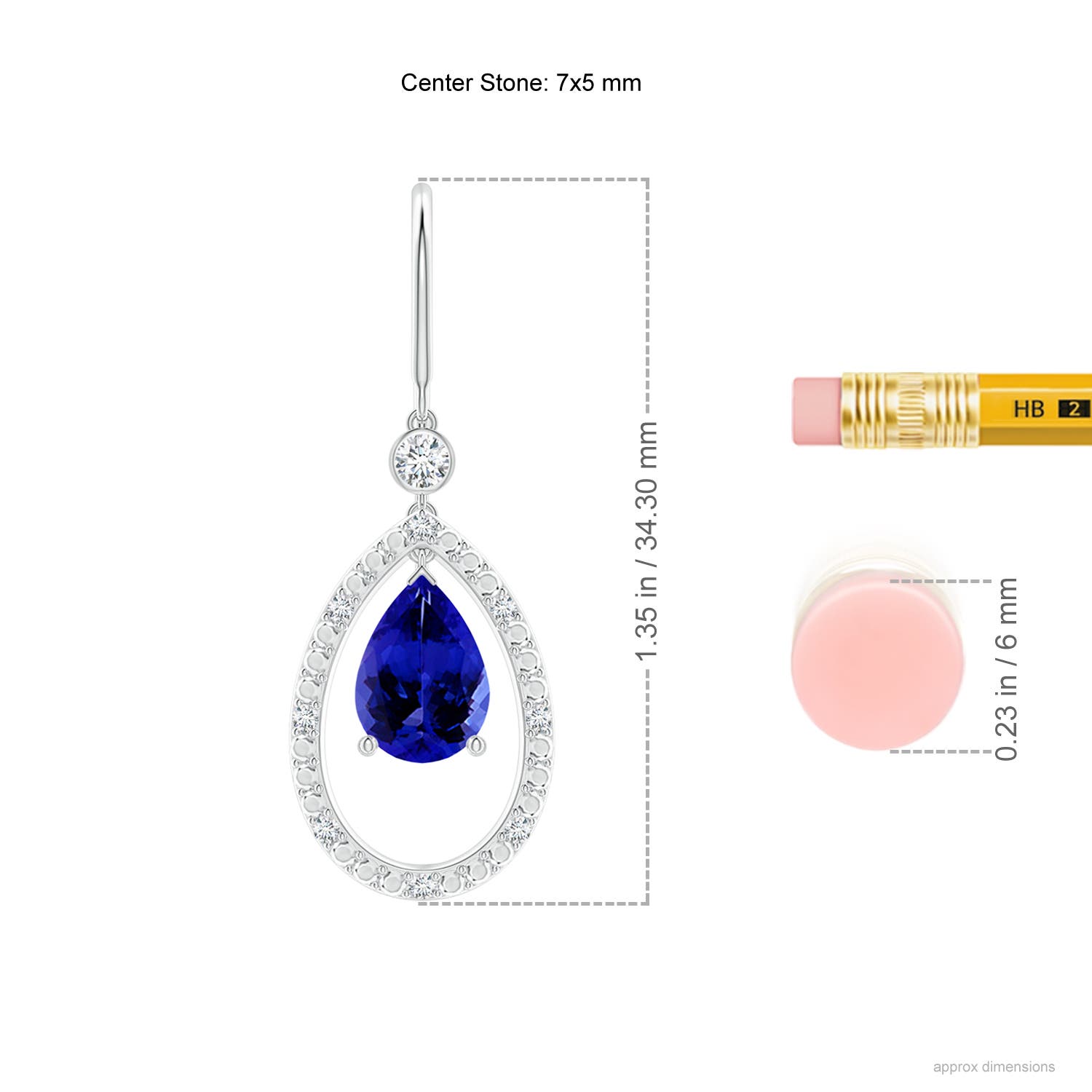 AAAA - Tanzanite / 1.45 CT / 14 KT White Gold