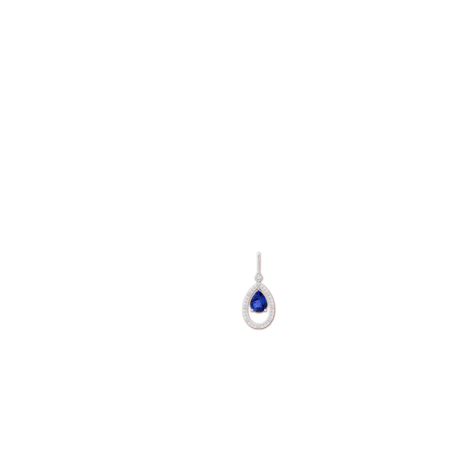 9x7mm AAA Pear Tanzanite Fish Hook Dangle Earrings with Diamond in White Gold body-ear