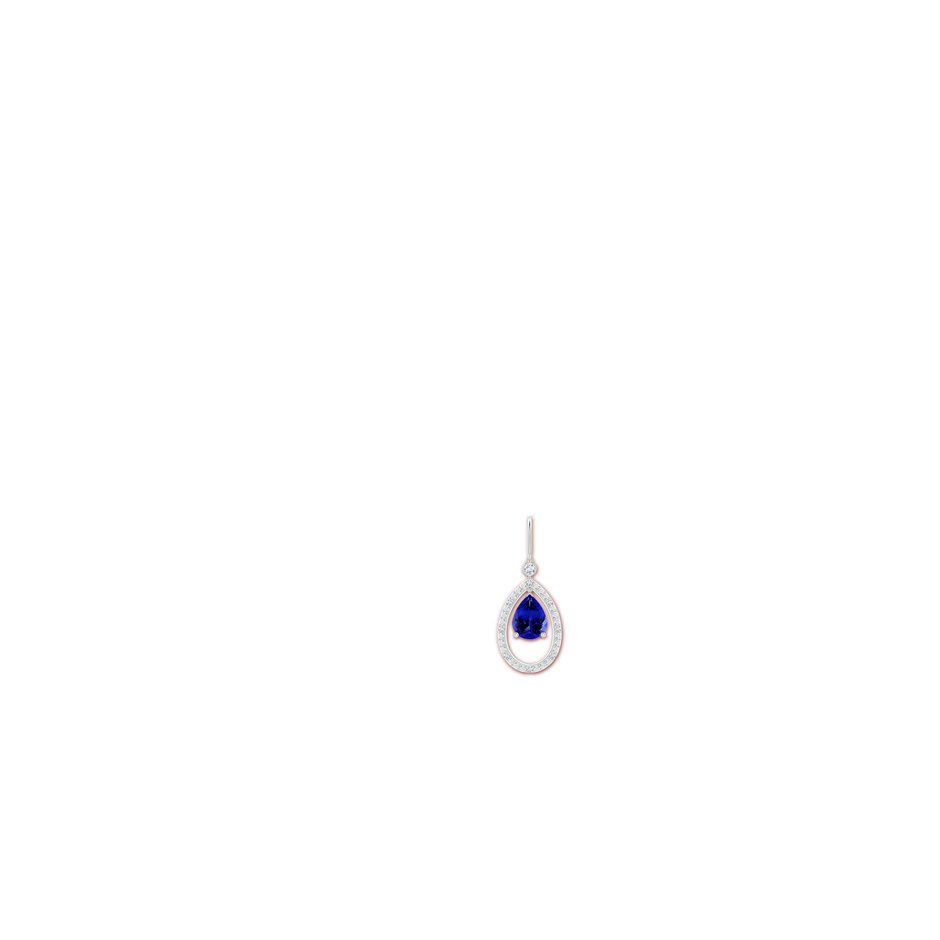 9x7mm AAAA Pear Tanzanite Fish Hook Dangle Earrings with Diamond in P950 Platinum body-ear