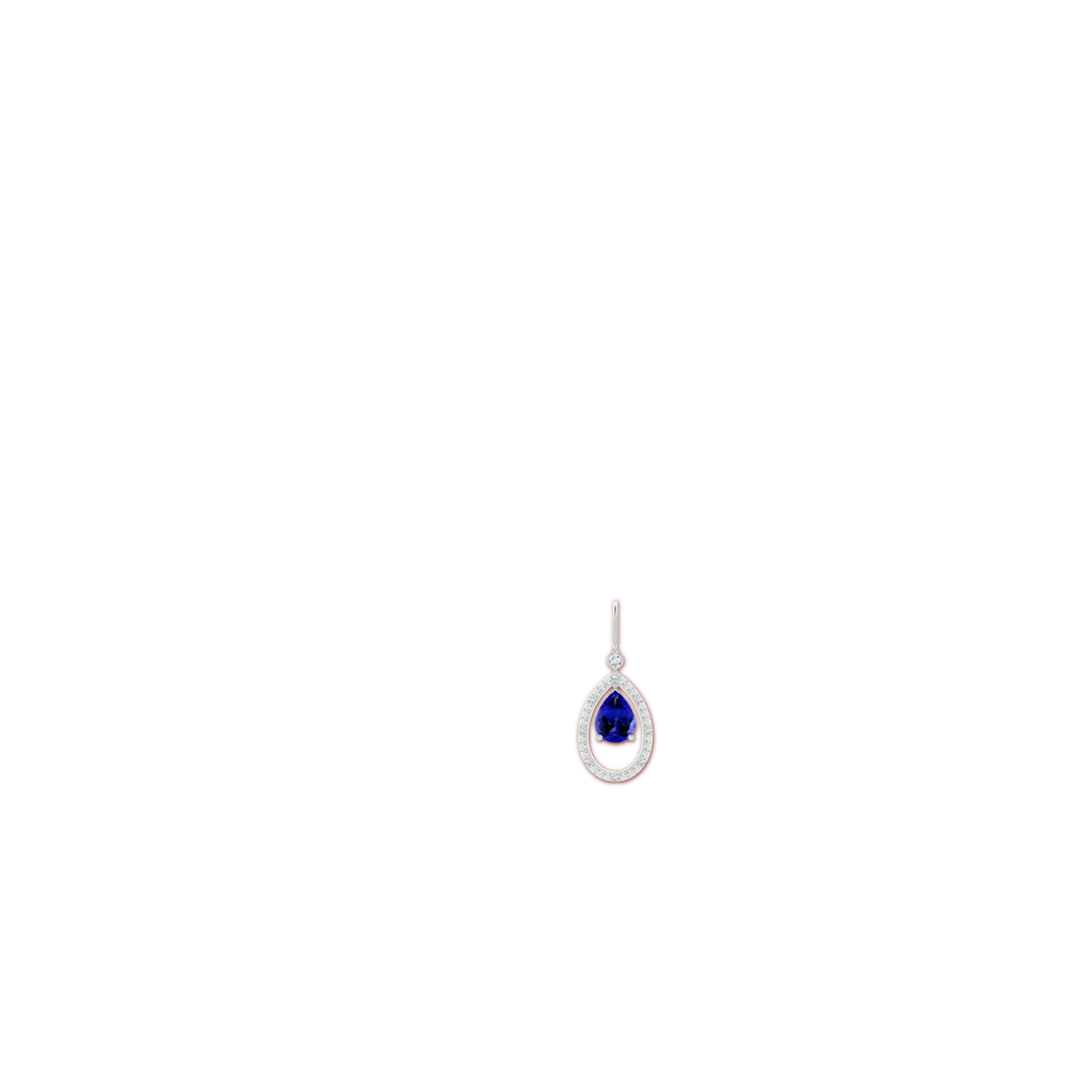 9x7mm AAAA Pear Tanzanite Fish Hook Dangle Earrings with Diamond in White Gold Body-Ear