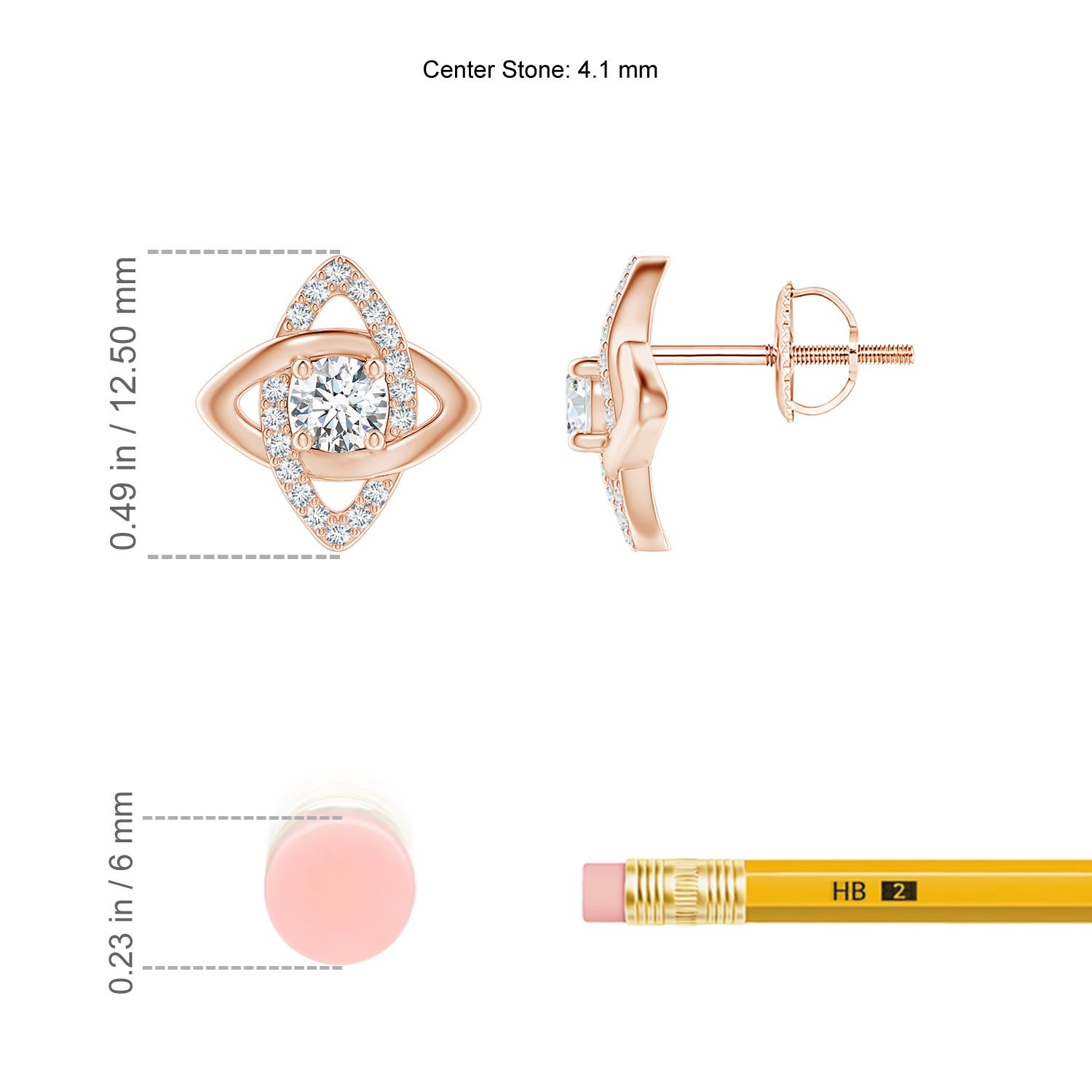 F-G, VS / 0.68 CT / 14 KT Rose Gold