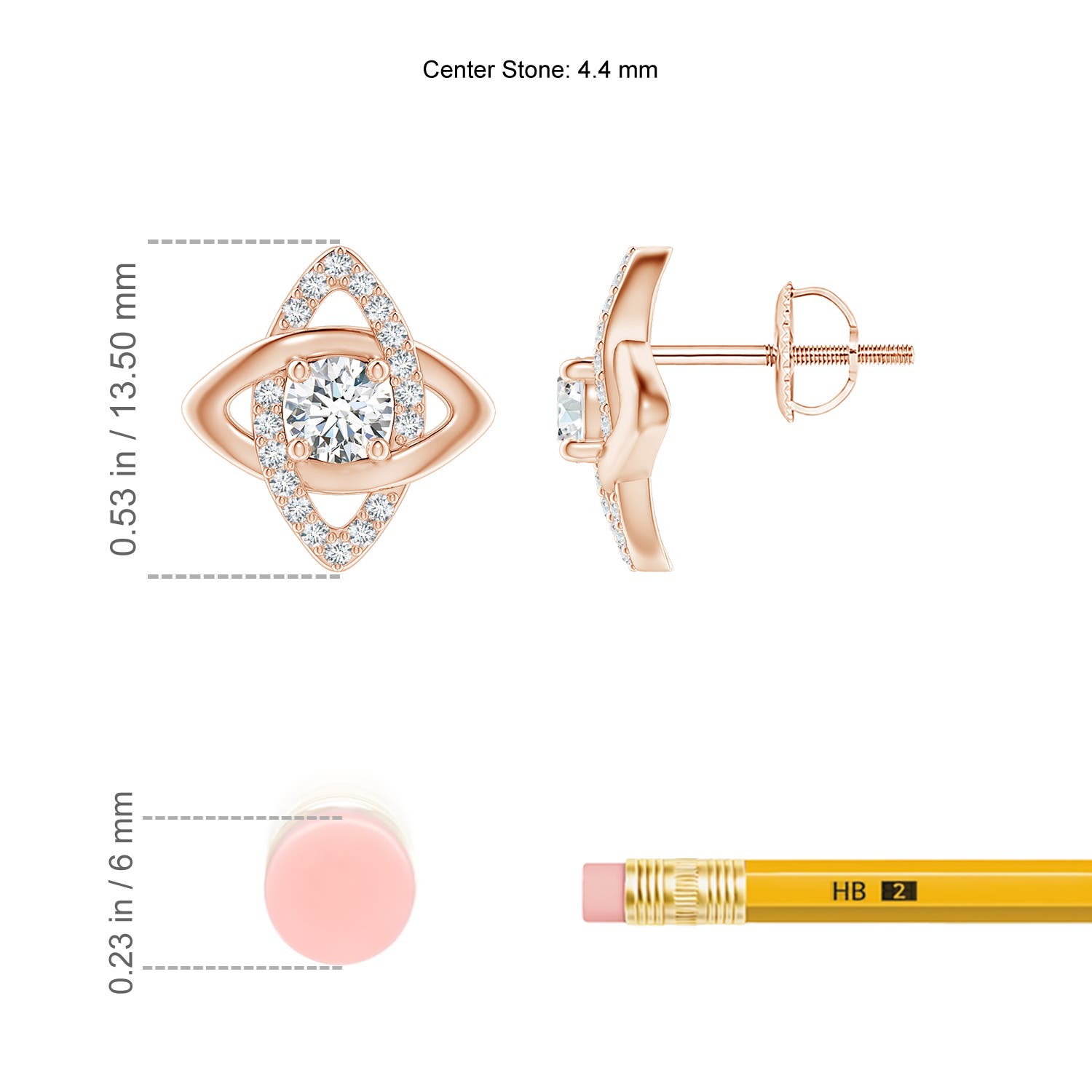 F-G, VS / 0.87 CT / 14 KT Rose Gold