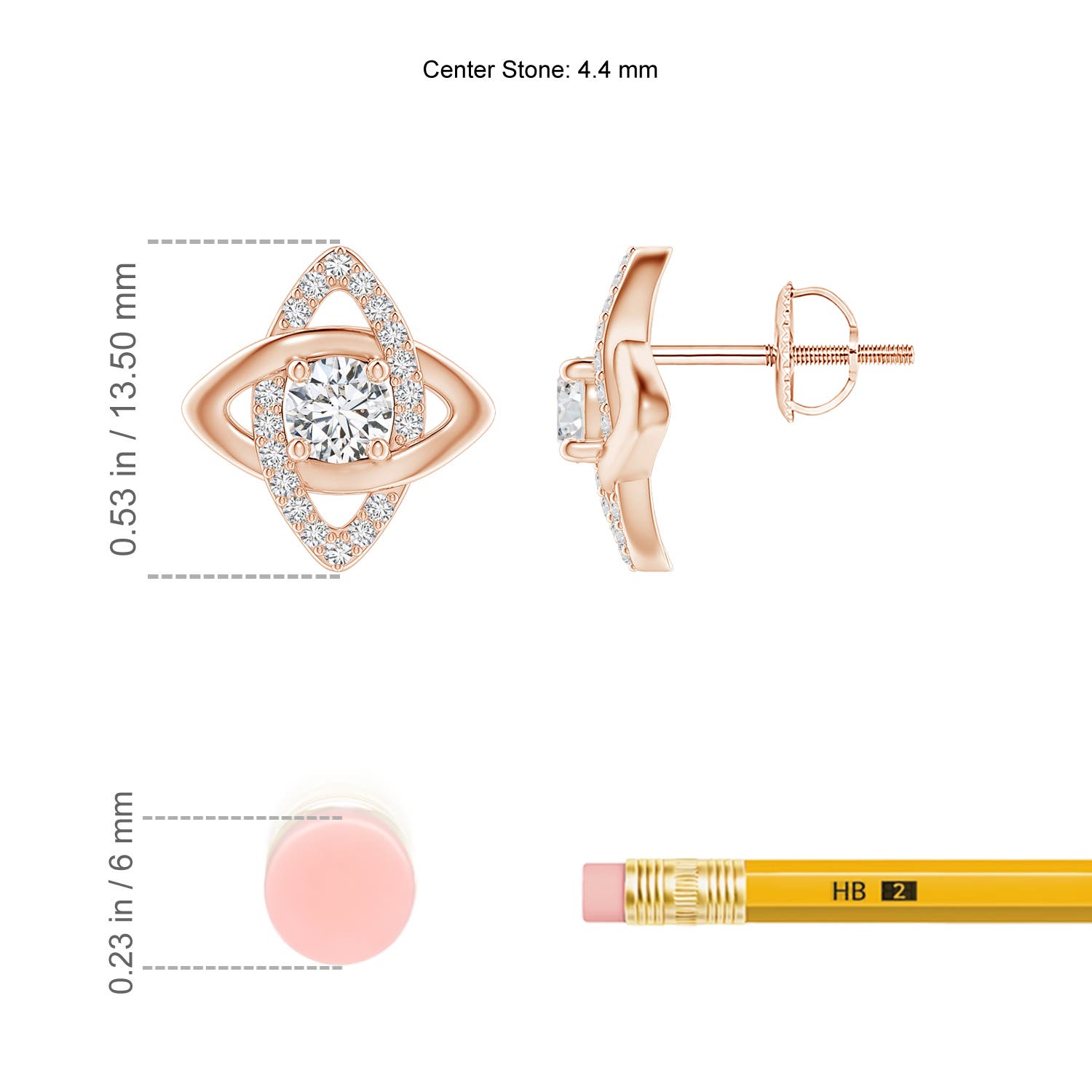 H, SI2 / 0.87 CT / 14 KT Rose Gold