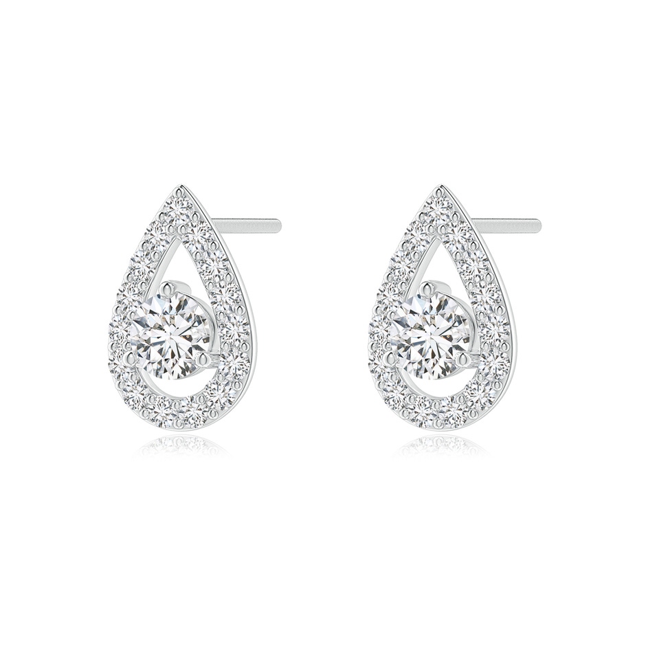 3.9mm HSI2 Round Diamond Pear Halo Stud Earrings in White Gold side-1