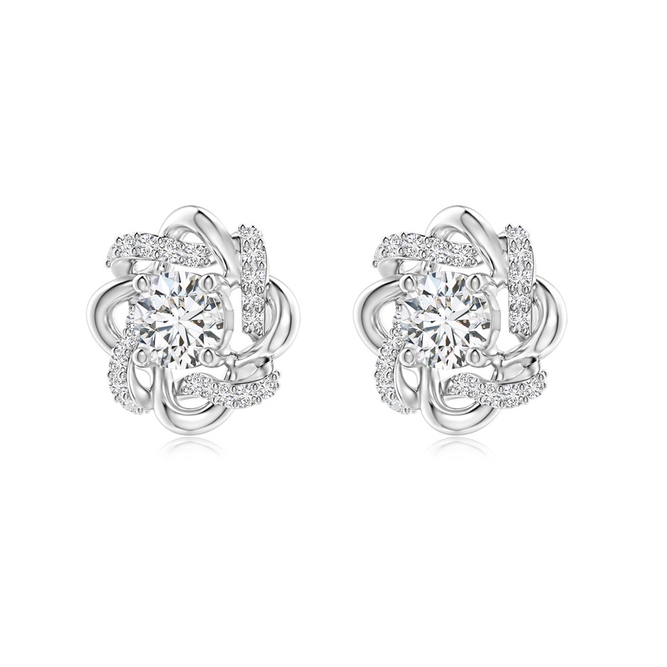 4.2mm HSI2 Round Diamond Knot Halo Stud Earrings in P950 Platinum side-1