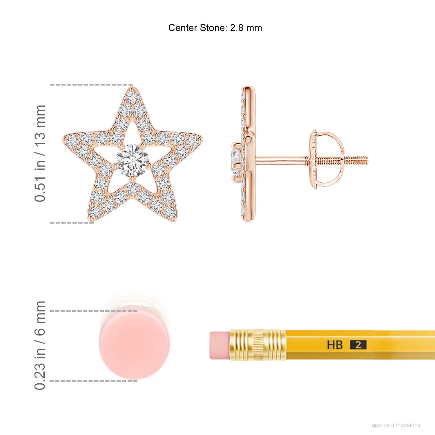 H, SI2 / 0.65 CT / 14 KT Rose Gold