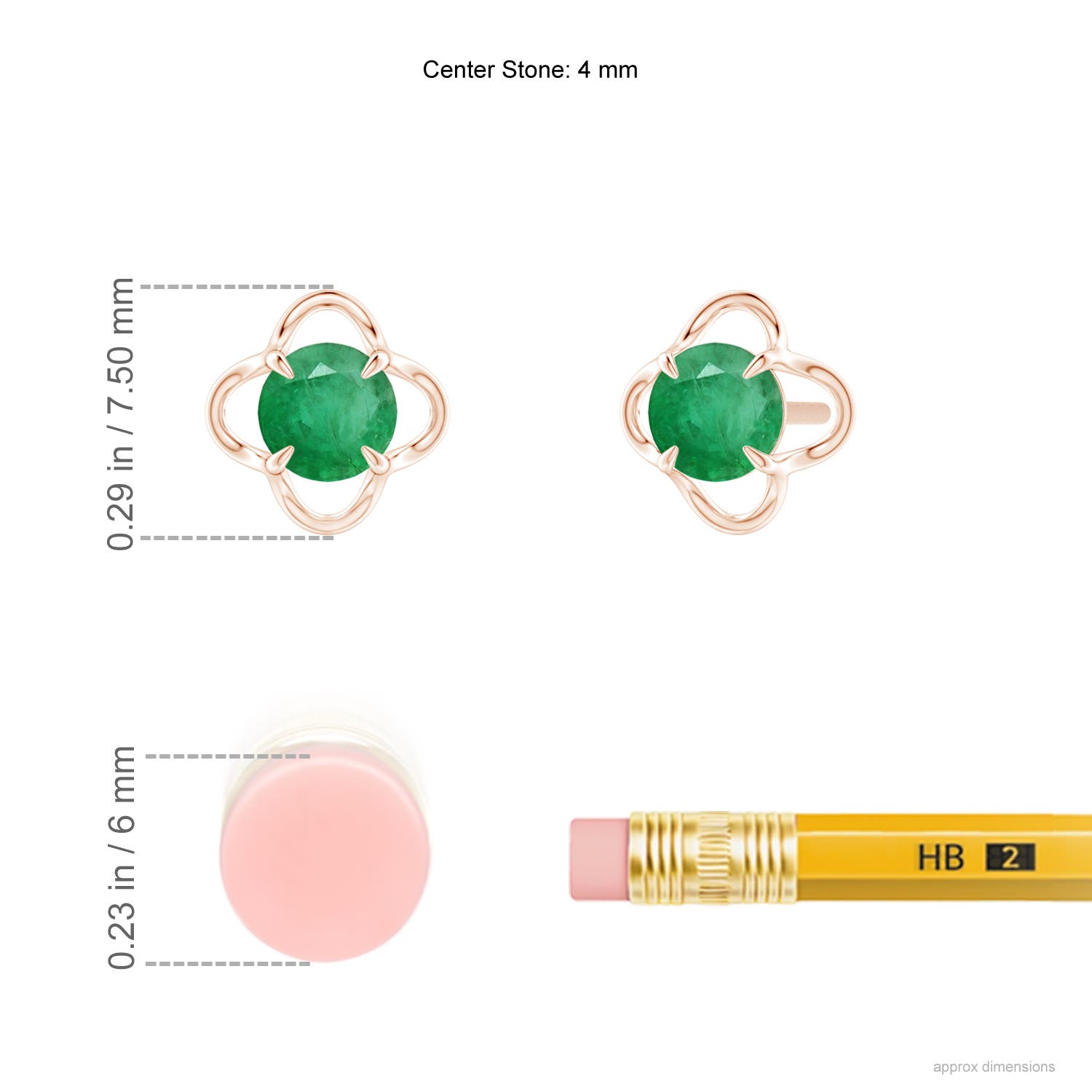 A - Emerald / 0.48 CT / 14 KT Rose Gold