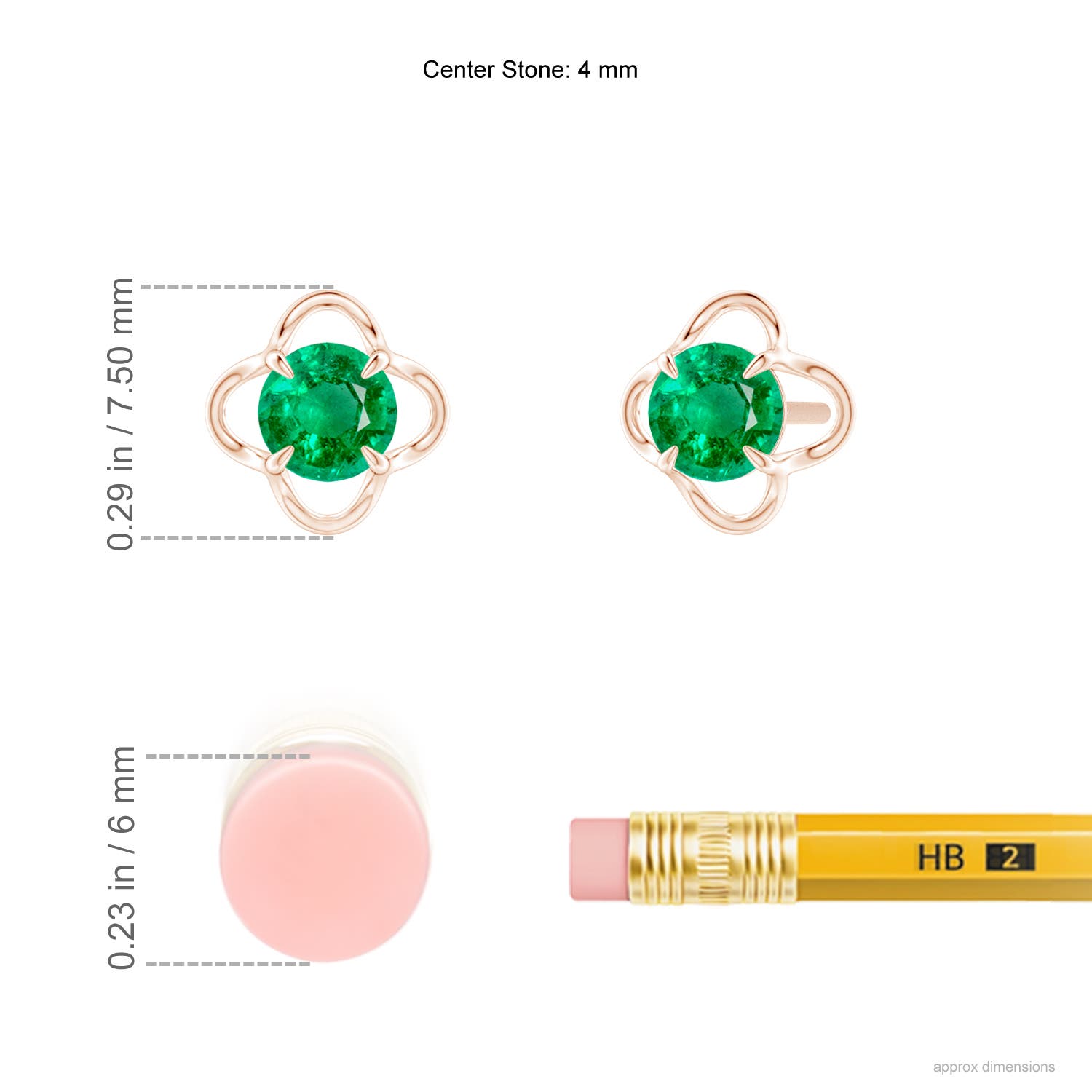 AAA - Emerald / 0.48 CT / 14 KT Rose Gold