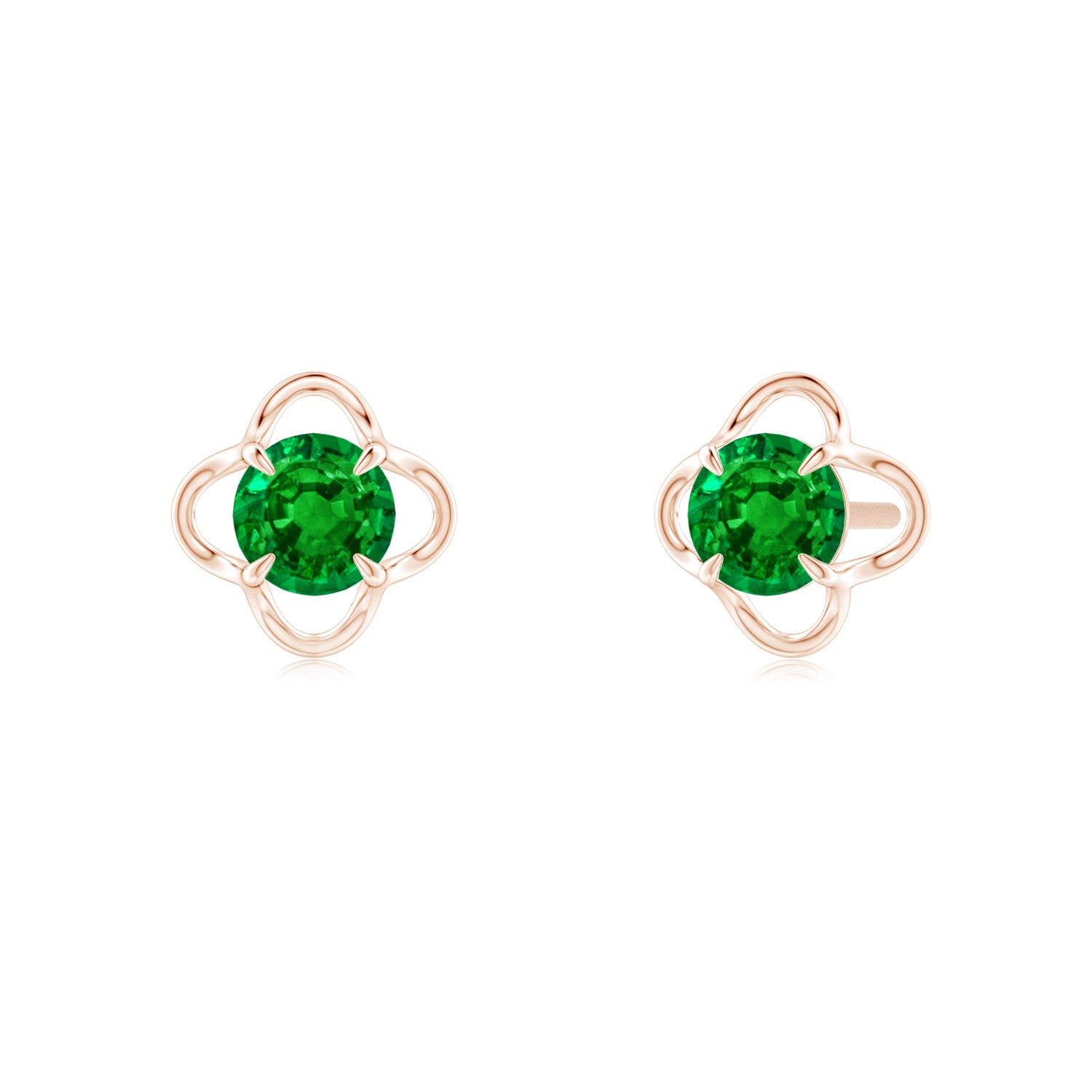 AAAA - Emerald / 0.48 CT / 14 KT Rose Gold