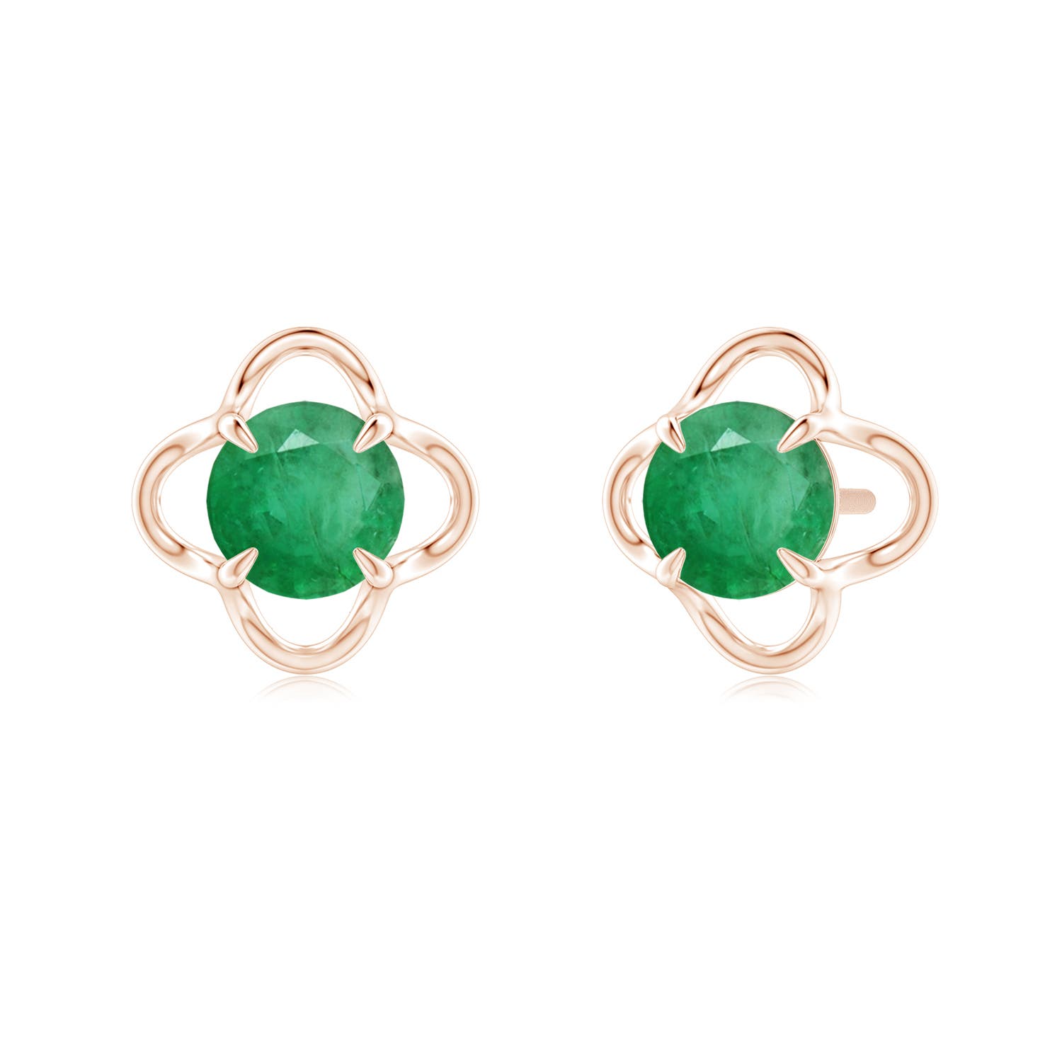 A - Emerald / 0.9 CT / 14 KT Rose Gold