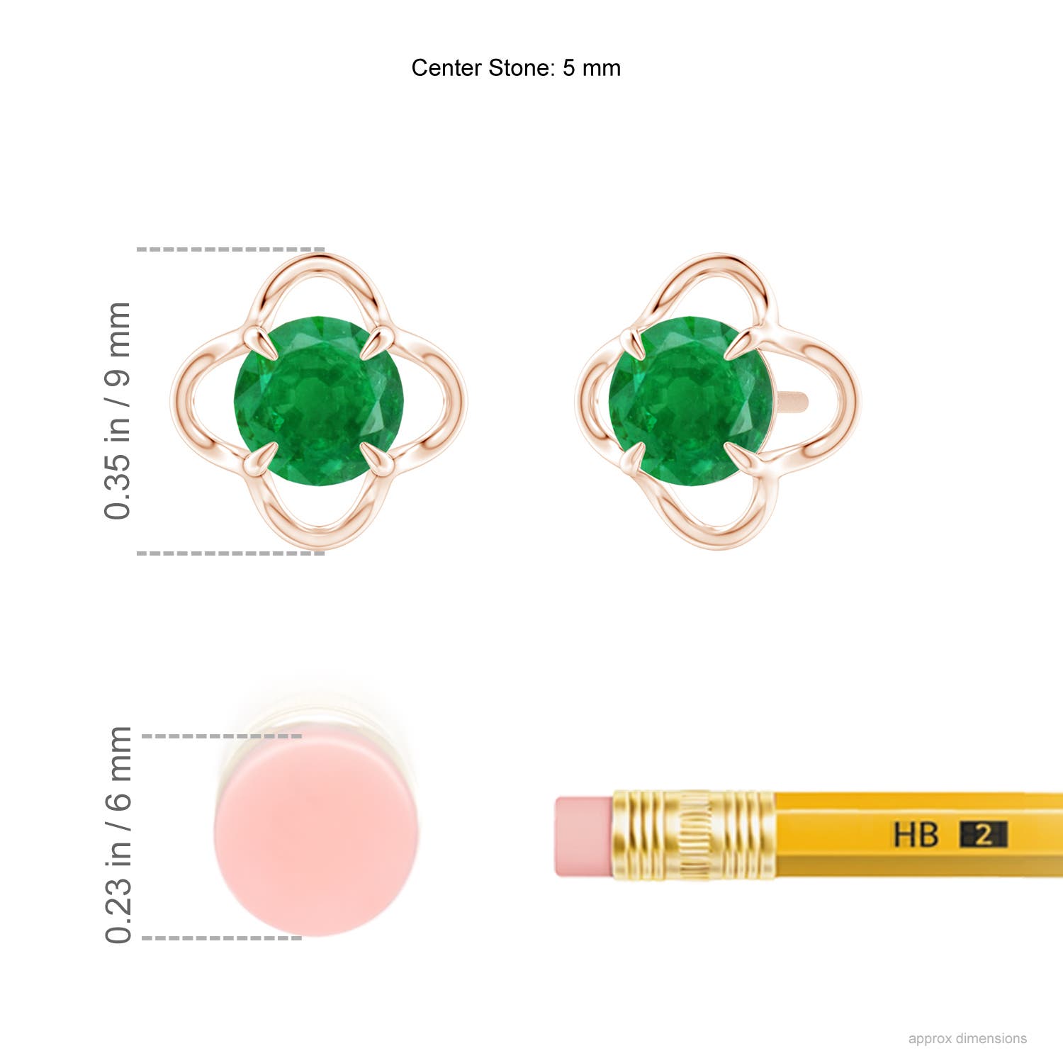 AA - Emerald / 0.9 CT / 14 KT Rose Gold