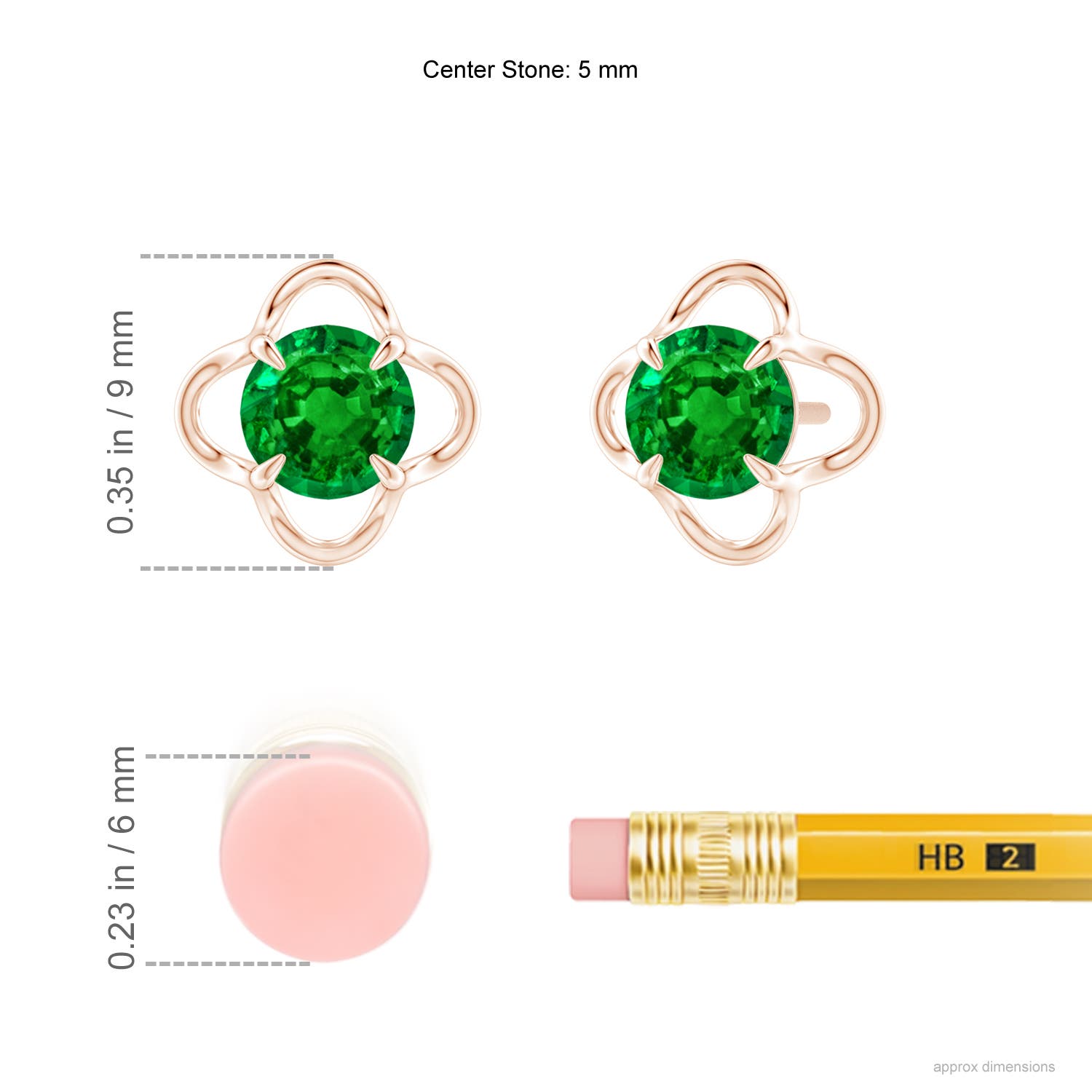 AAAA - Emerald / 0.9 CT / 14 KT Rose Gold