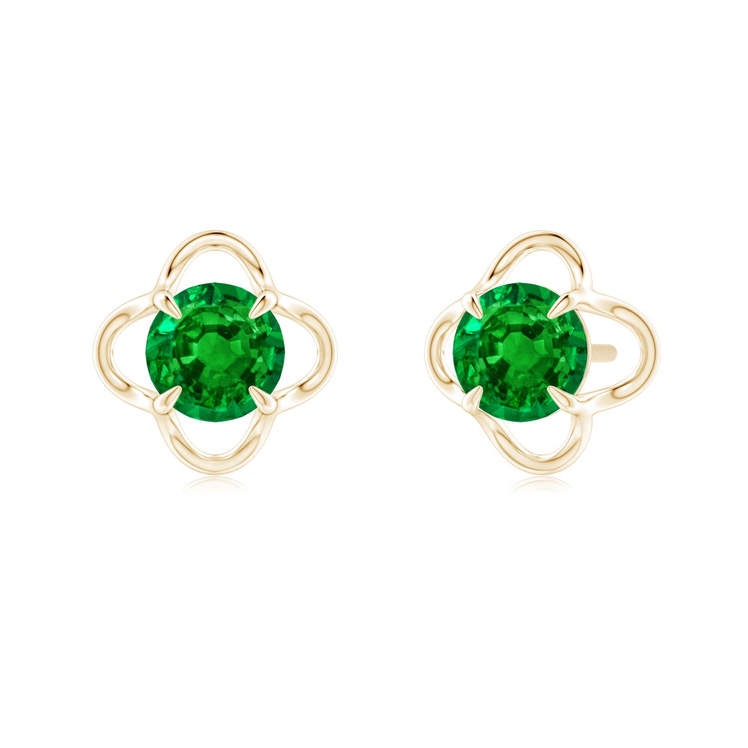 AAAA - Emerald / 0.9 CT / 14 KT Yellow Gold