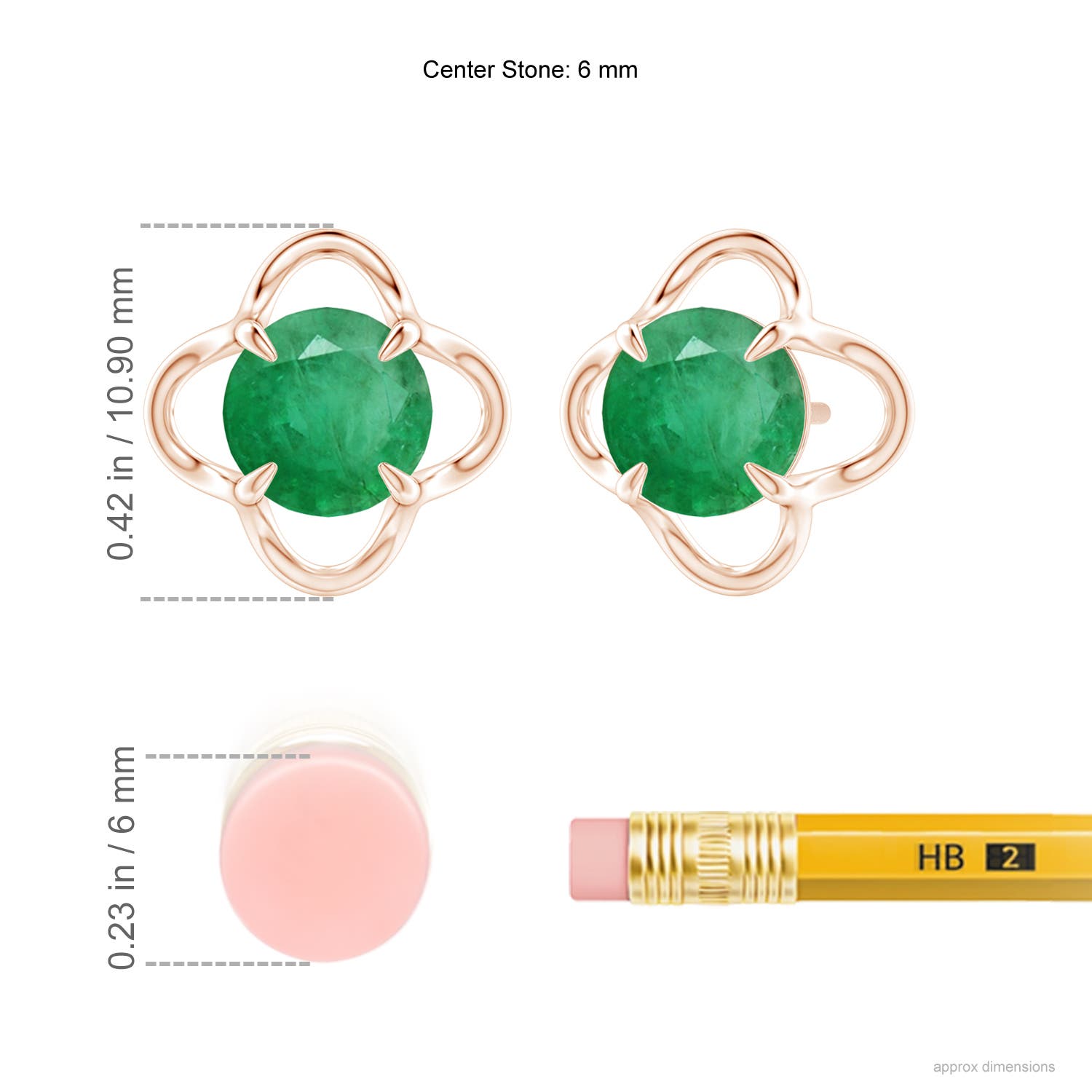 A - Emerald / 1.5 CT / 14 KT Rose Gold