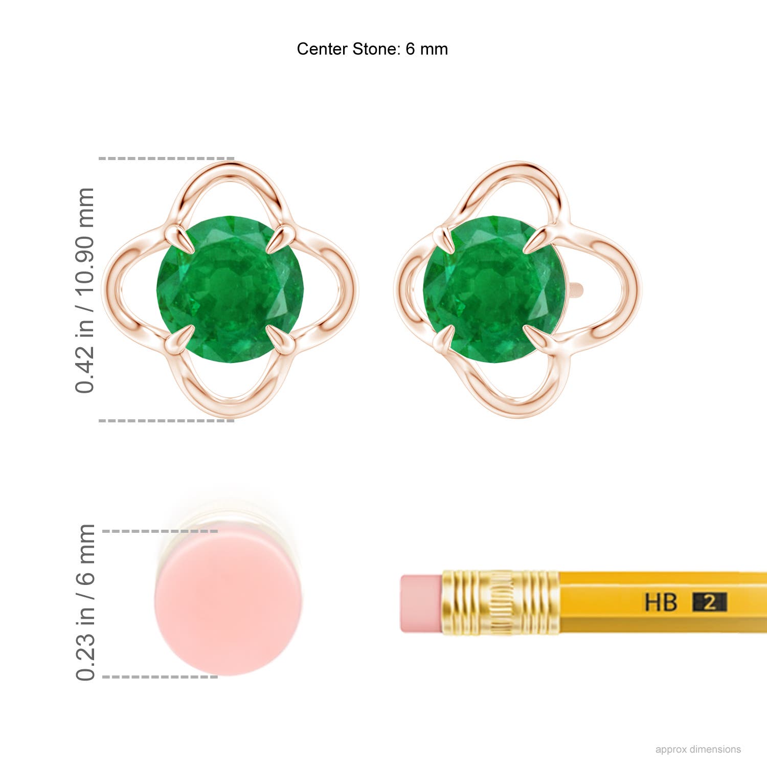 AA - Emerald / 1.5 CT / 14 KT Rose Gold