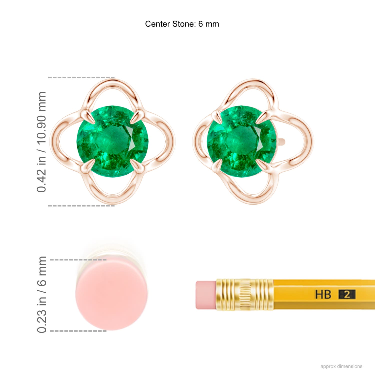 AAA - Emerald / 1.5 CT / 14 KT Rose Gold