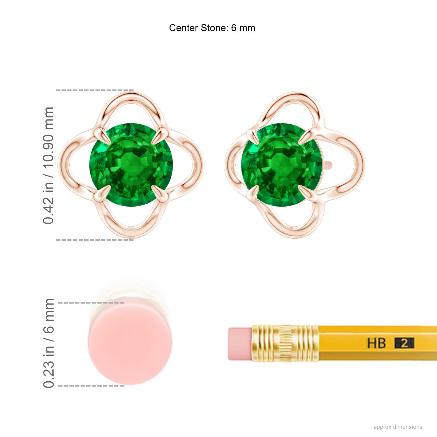 AAAA - Emerald / 1.5 CT / 14 KT Rose Gold