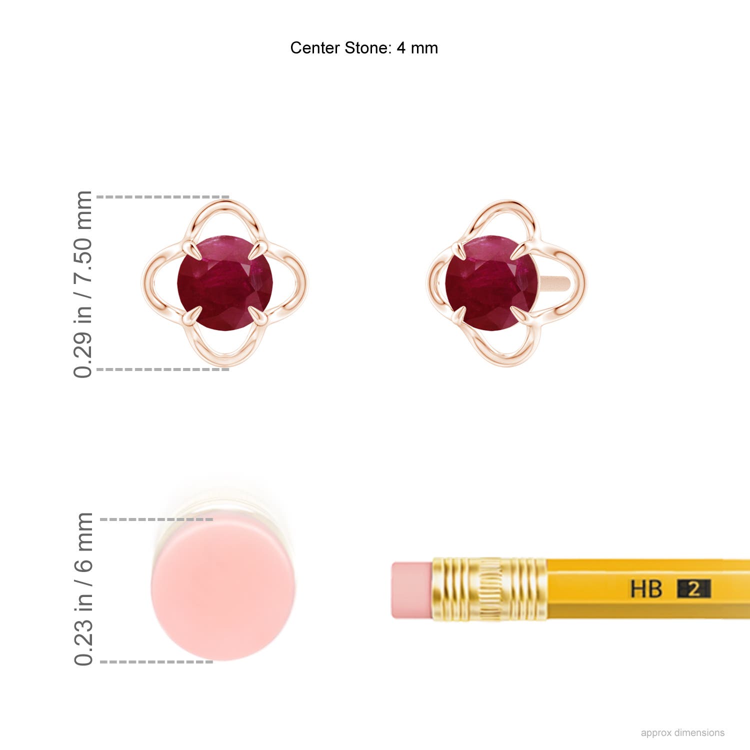 A - Ruby / 0.68 CT / 14 KT Rose Gold