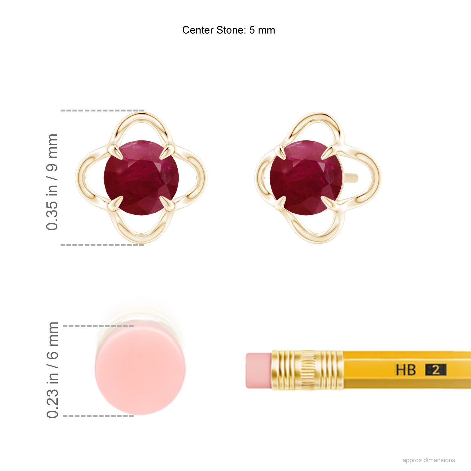 A - Ruby / 1.2 CT / 14 KT Yellow Gold