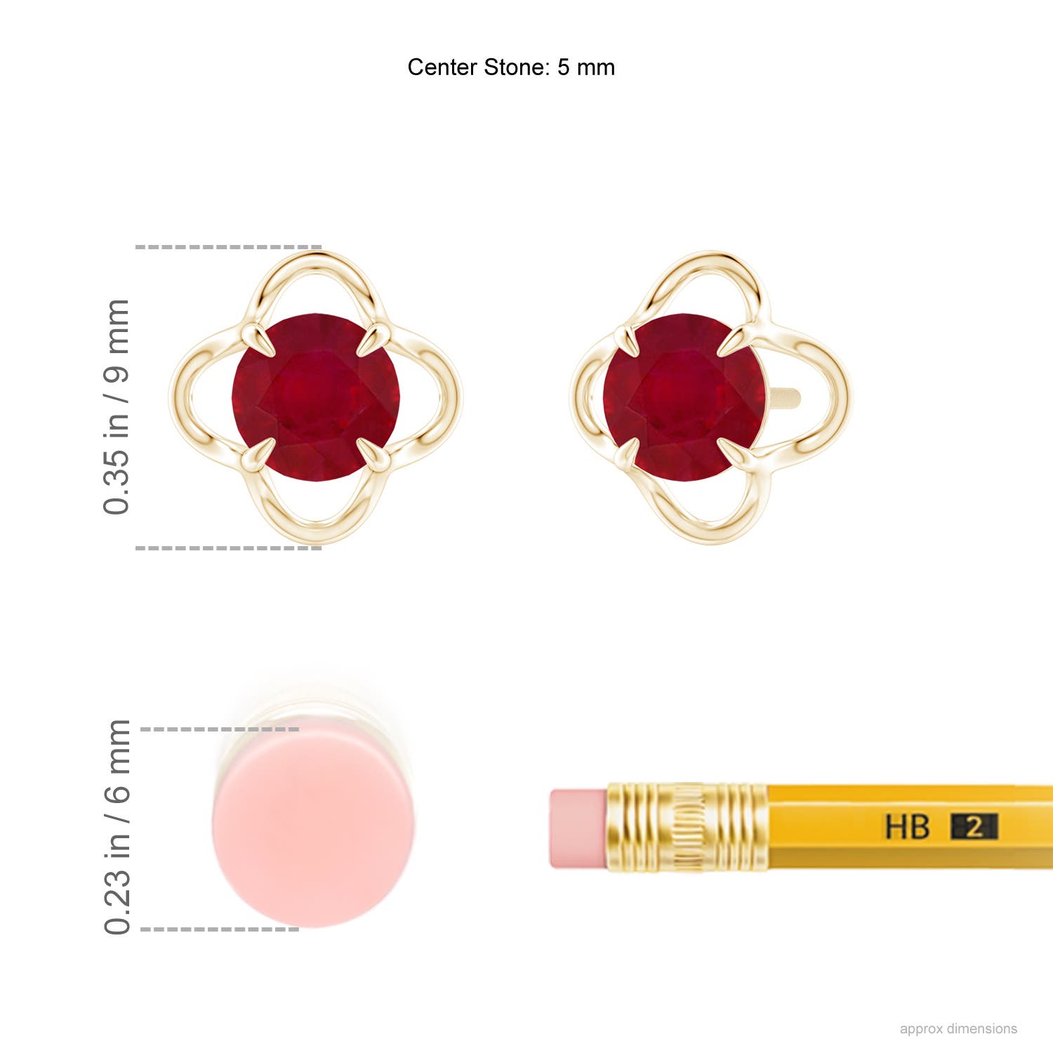 AA - Ruby / 1.2 CT / 14 KT Yellow Gold