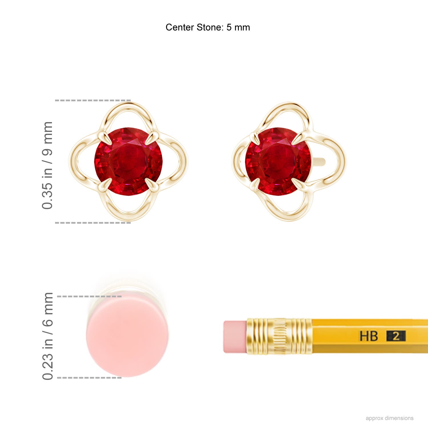 AAA - Ruby / 1.2 CT / 14 KT Yellow Gold