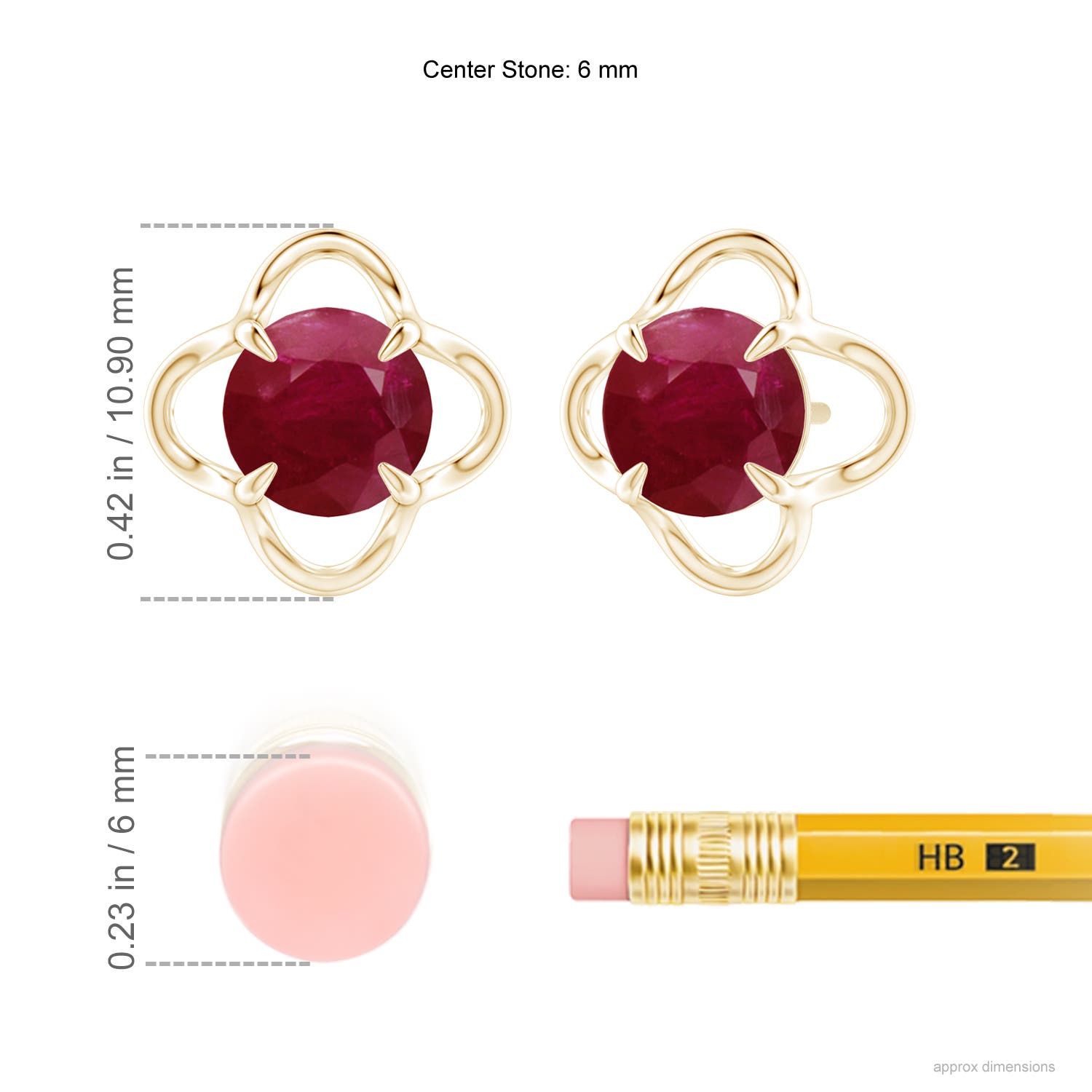 A - Ruby / 2 CT / 14 KT Yellow Gold