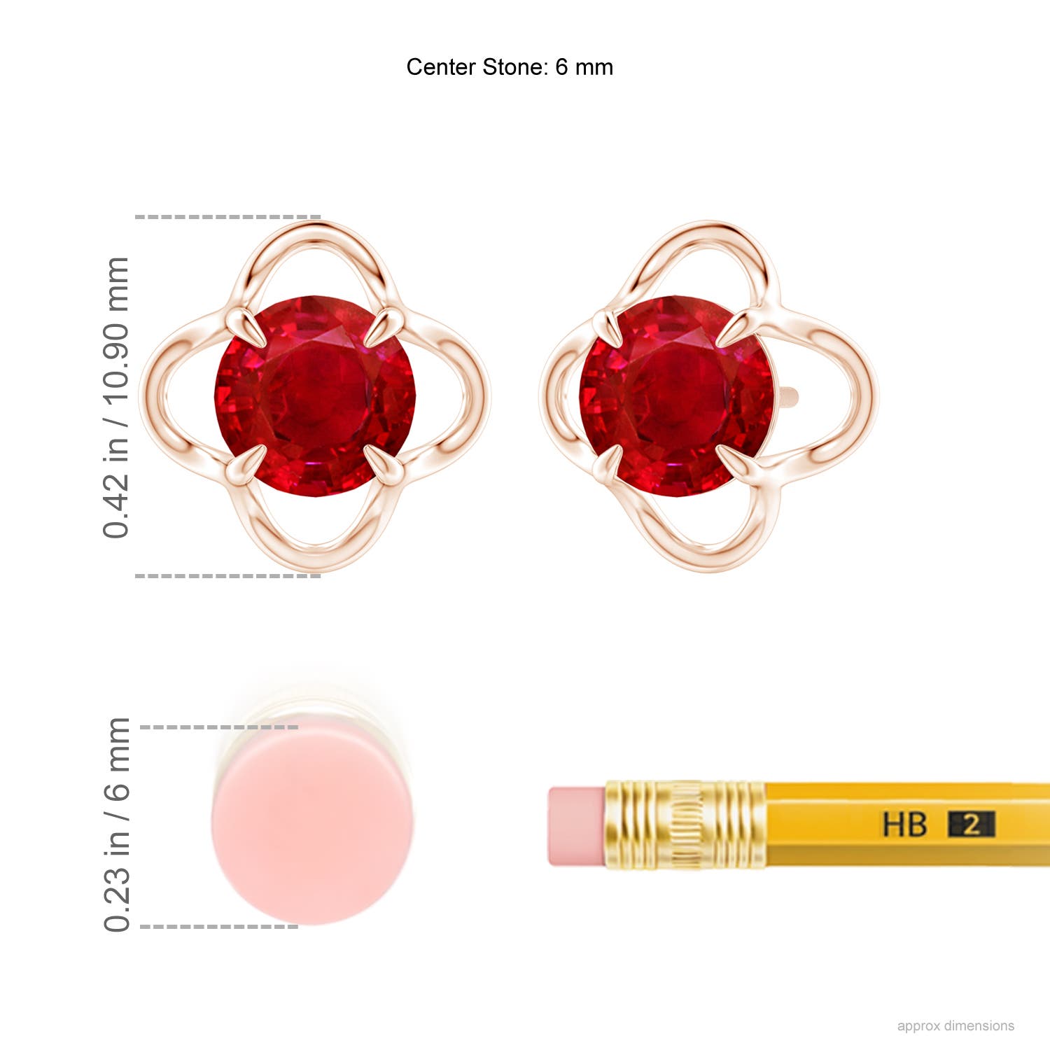 AAA - Ruby / 2 CT / 14 KT Rose Gold