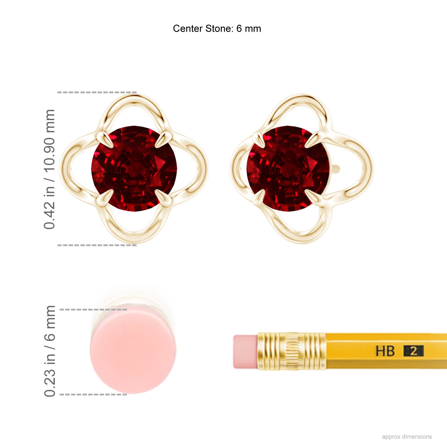 AAAA - Ruby / 2 CT / 14 KT Yellow Gold