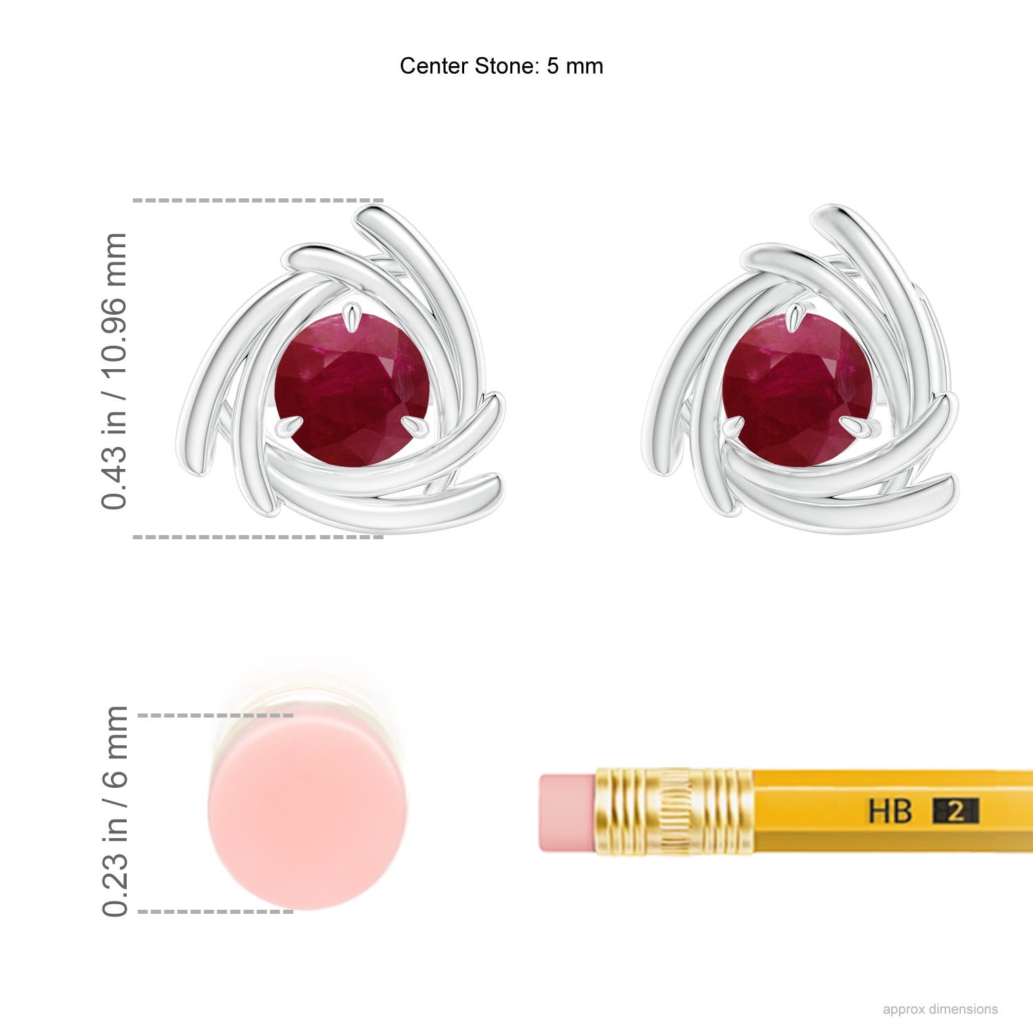 A - Ruby / 1.2 CT / 14 KT White Gold