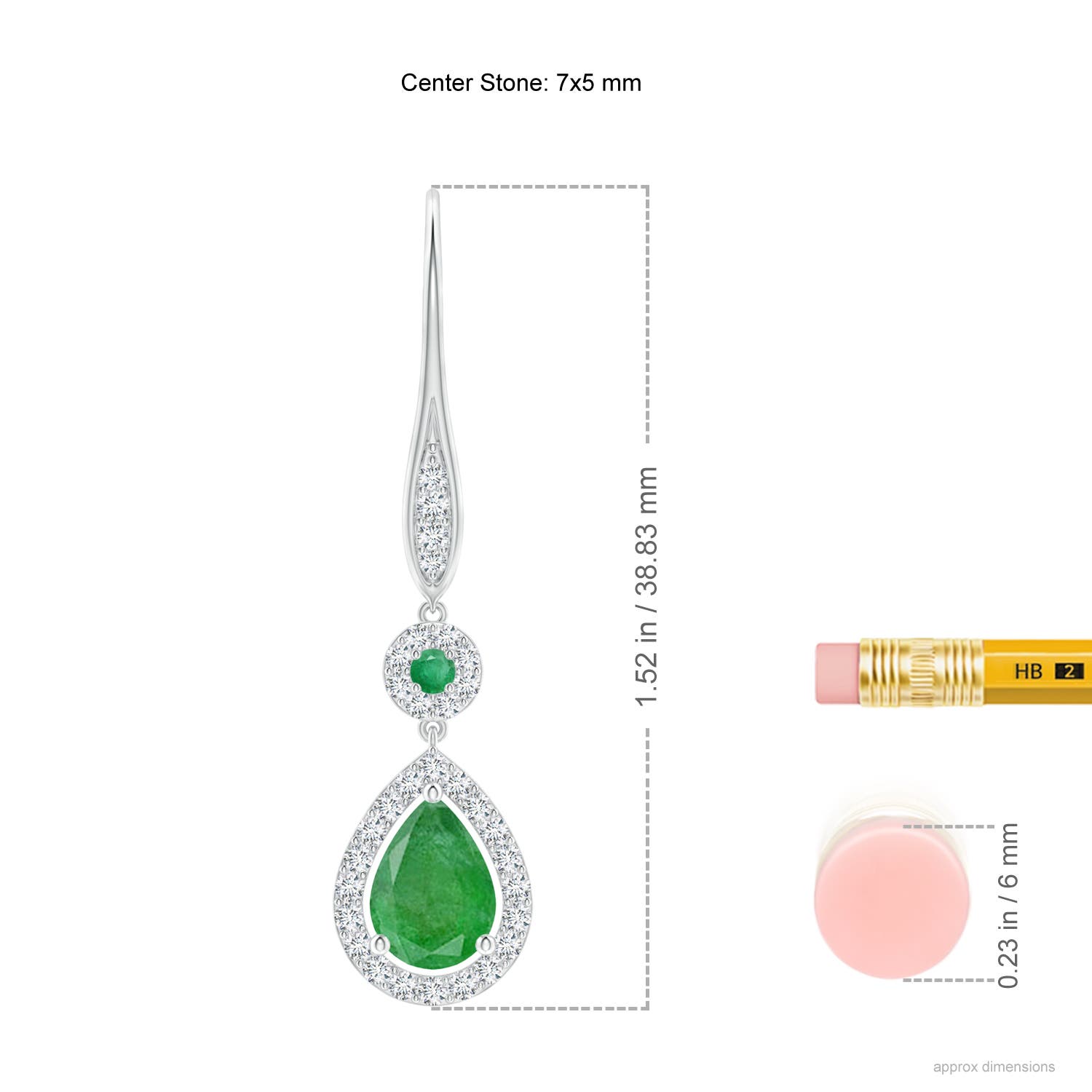 A - Emerald / 1.65 CT / 14 KT White Gold