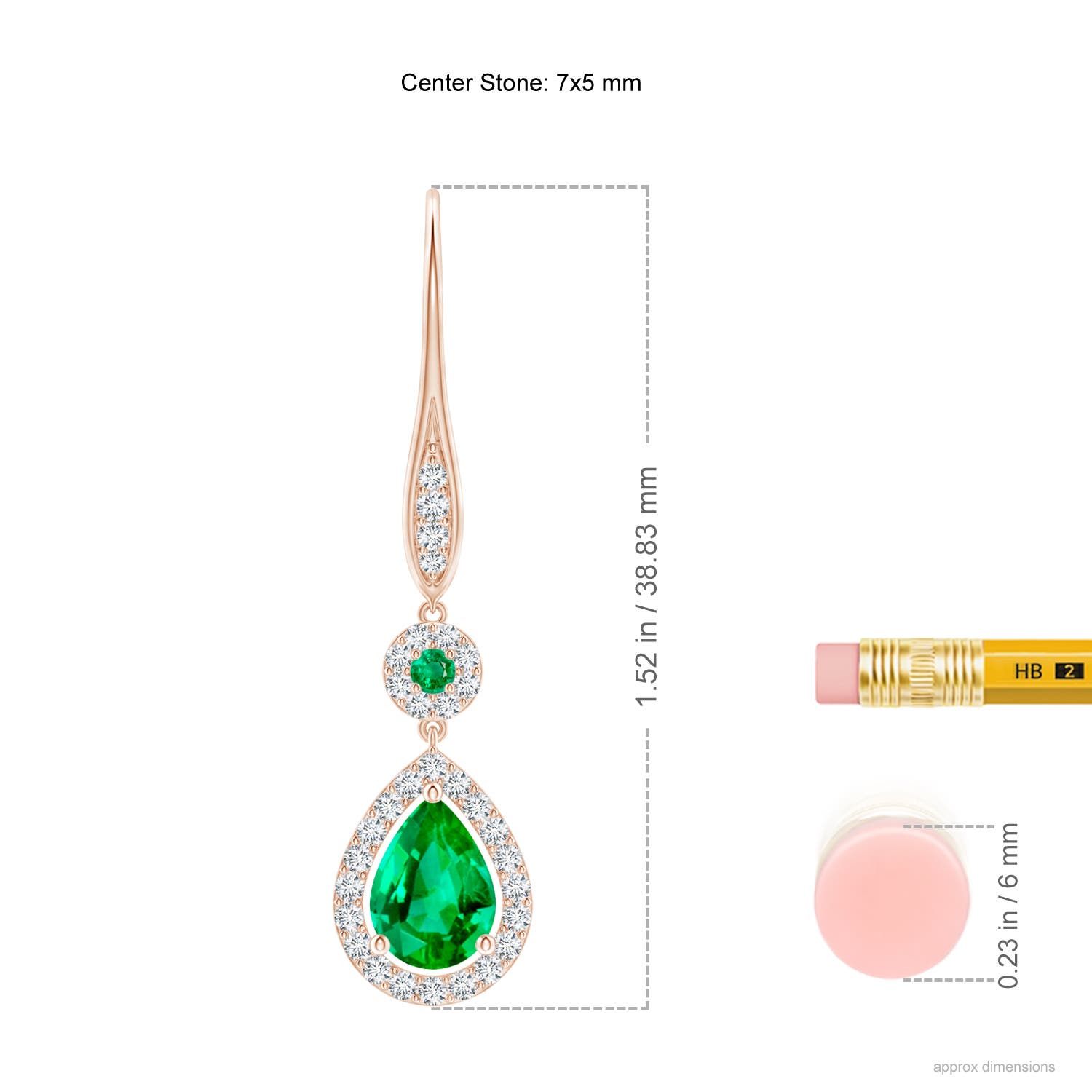 AAA - Emerald / 1.65 CT / 14 KT Rose Gold