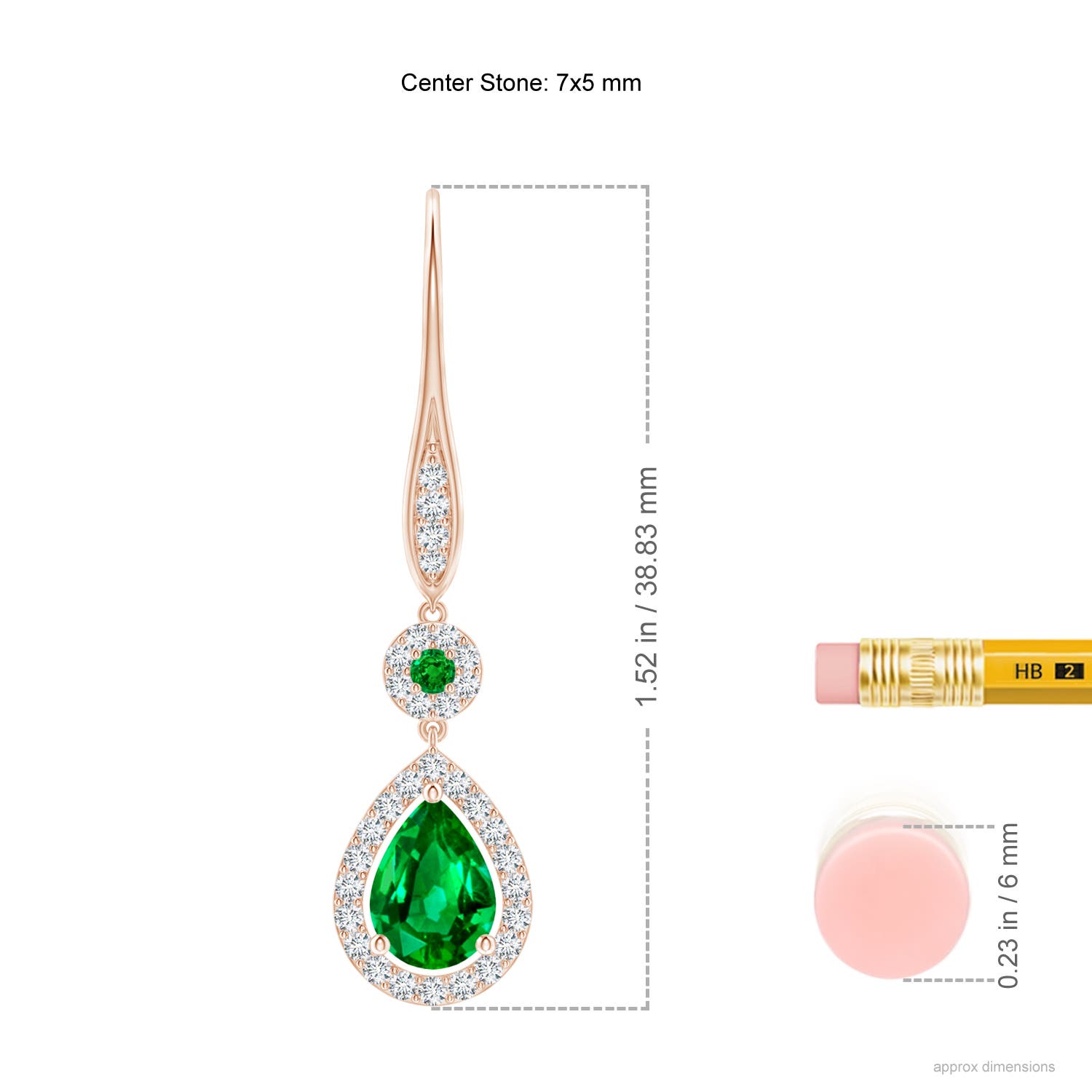 AAAA - Emerald / 1.65 CT / 14 KT Rose Gold