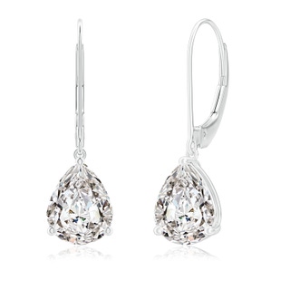 9x6mm IJI1I2 Solitaire Pear-Shaped Diamond Leverback Earrings in P950 Platinum