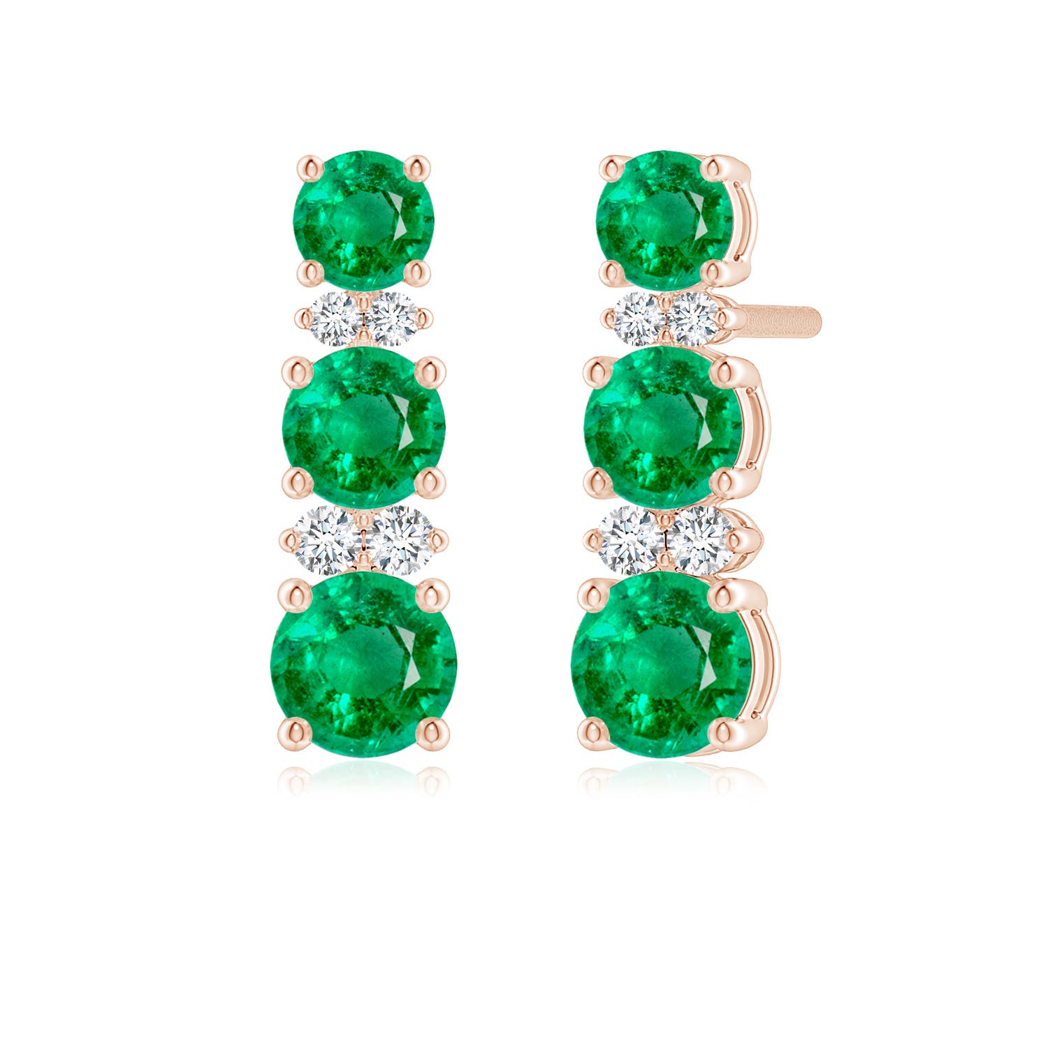 AAA - Emerald / 1.05 CT / 14 KT Rose Gold