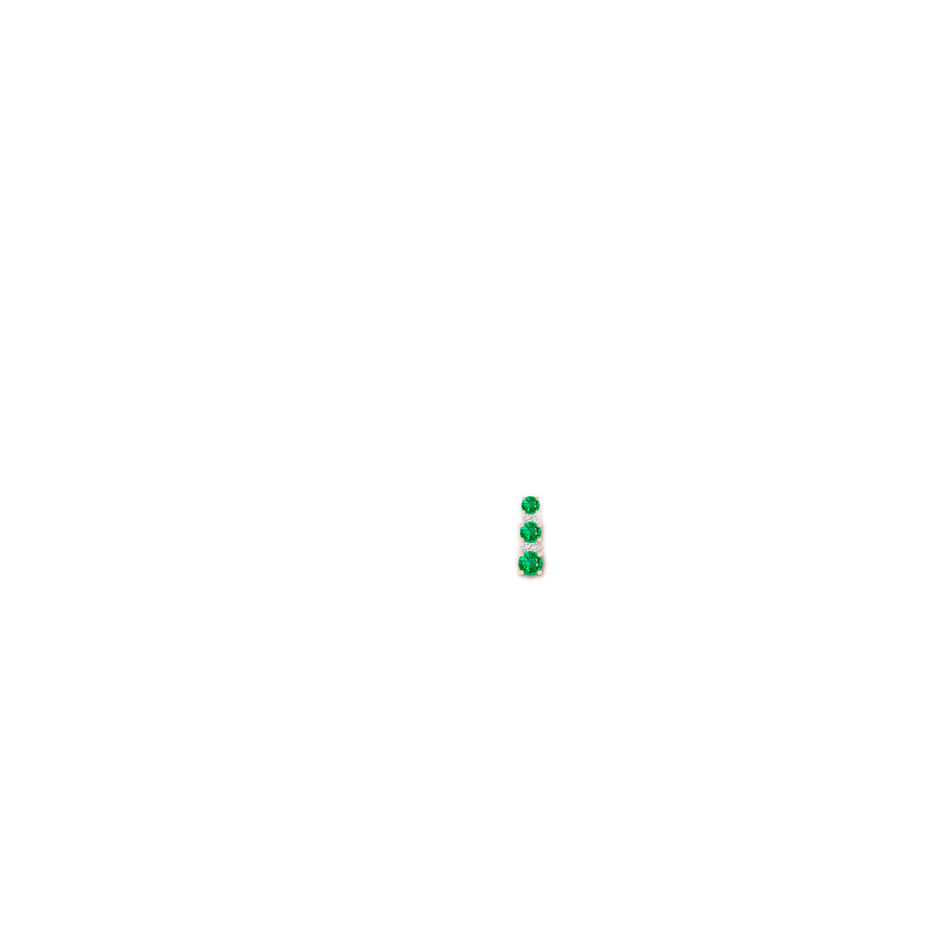 5mm AAA Graduated Emerald and Diamond Journey Earrings in Yellow Gold body-ear