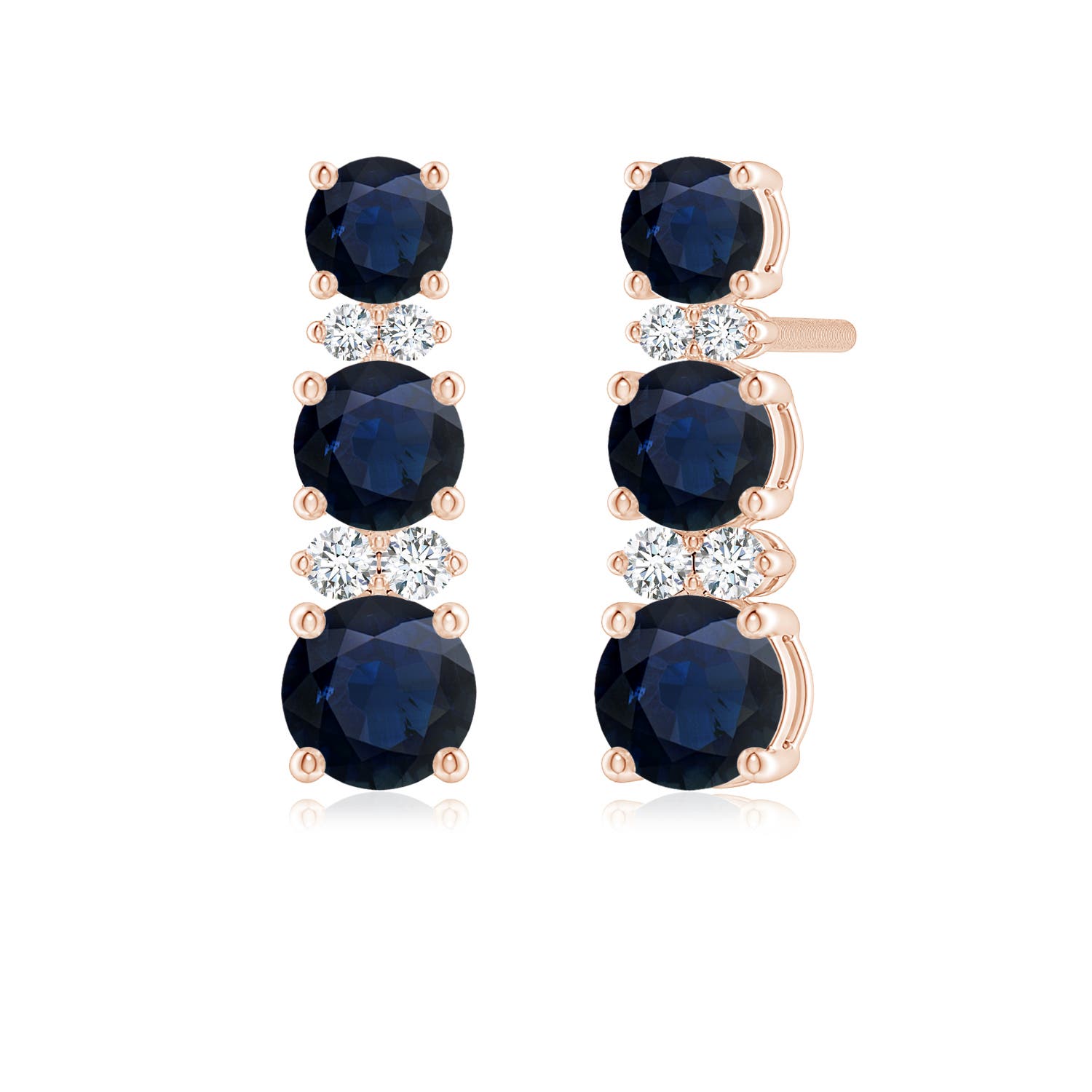 A - Blue Sapphire / 1.45 CT / 14 KT Rose Gold