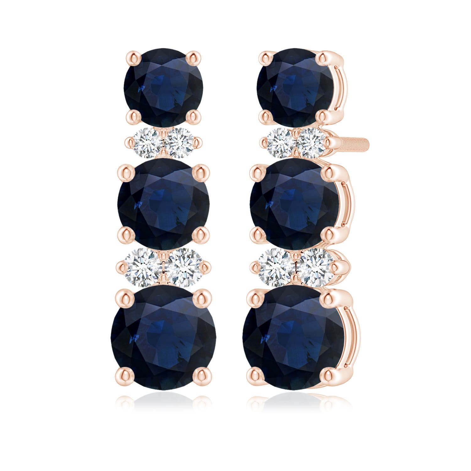 A - Blue Sapphire / 2.89 CT / 14 KT Rose Gold