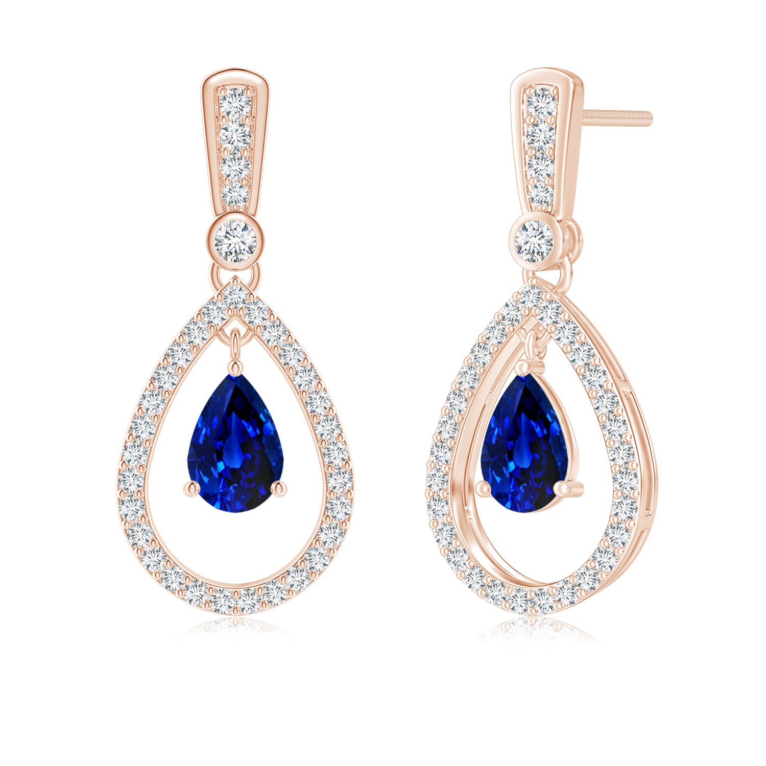 AAAA - Blue Sapphire / 1.19 CT / 14 KT Rose Gold