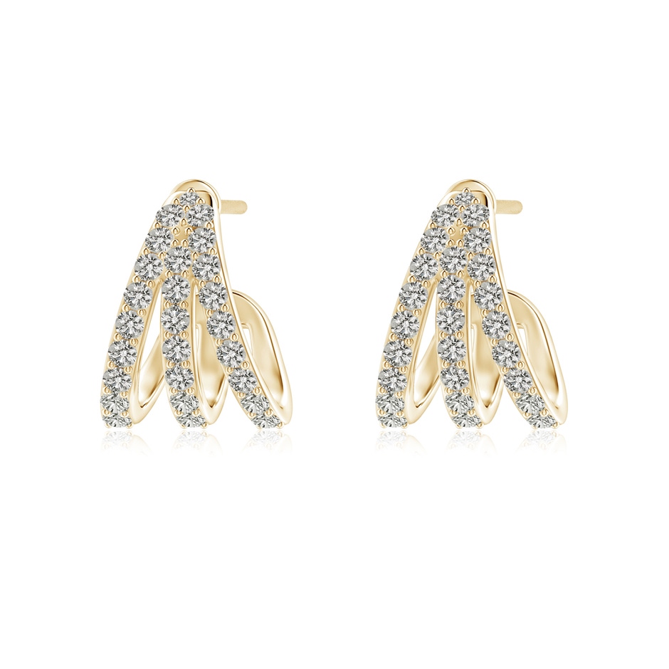 1.4mm KI3 Diamond Trident Huggie Hoop Earrings in Yellow Gold 