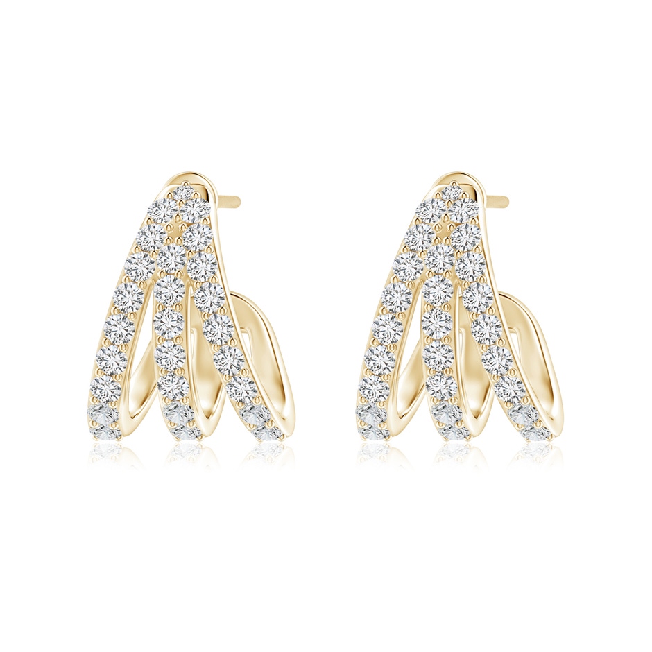 1.55mm HSI2 Diamond Trident Huggie Hoop Earrings in 18K Yellow Gold 