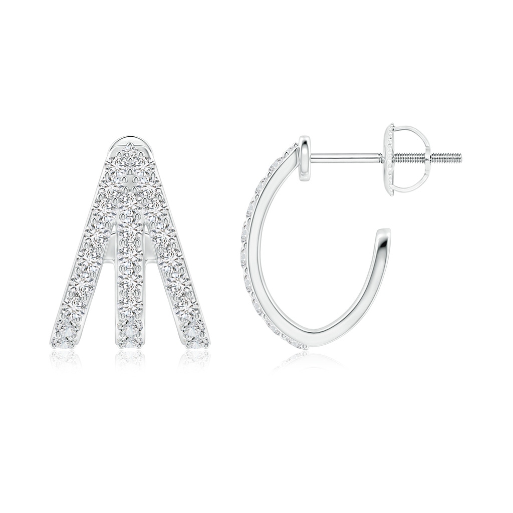1.55mm HSI2 Diamond Trident Huggie Hoop Earrings in White Gold - side 199